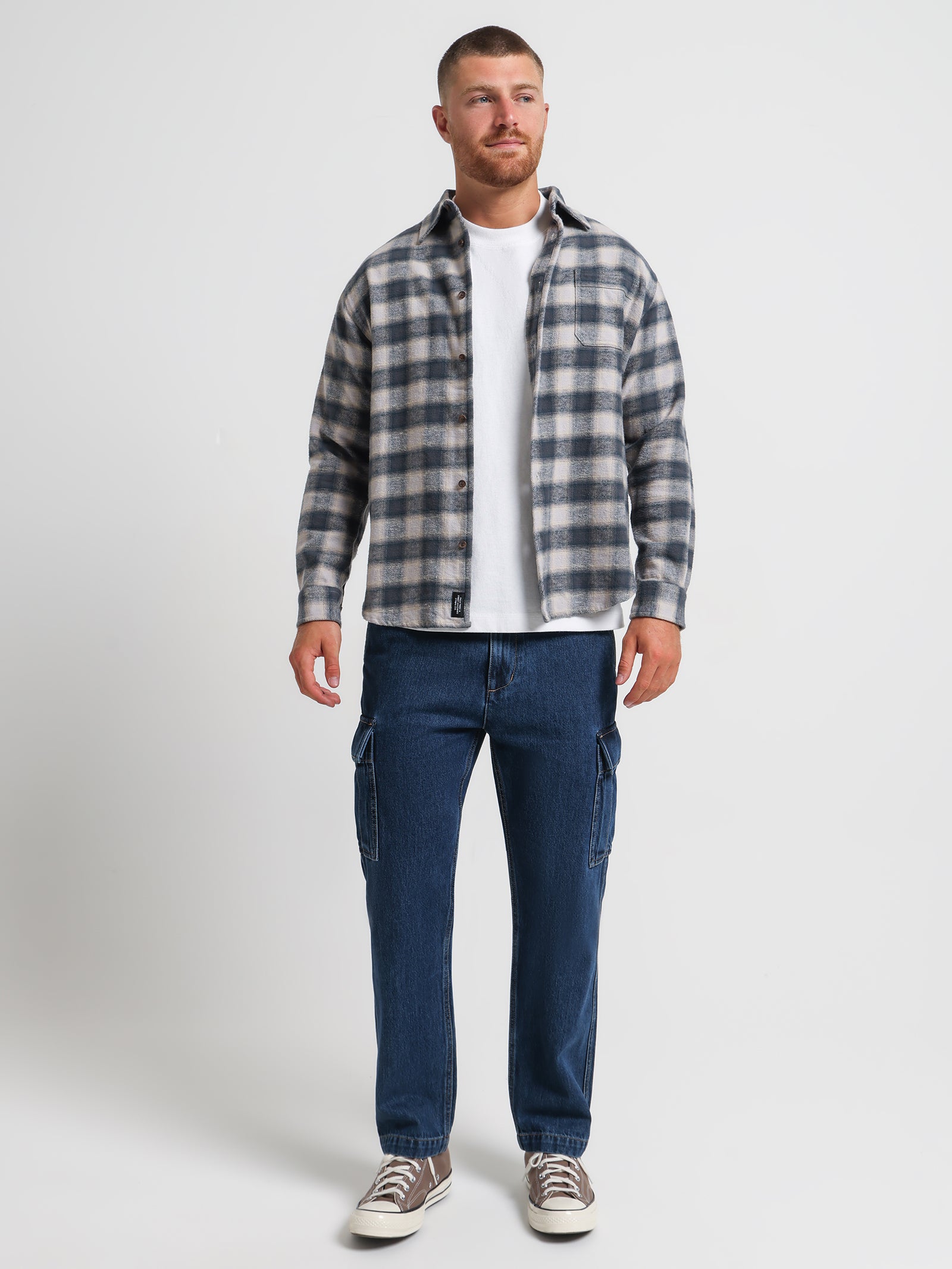 Barrio Quilt Flannel Shirt in Petrol