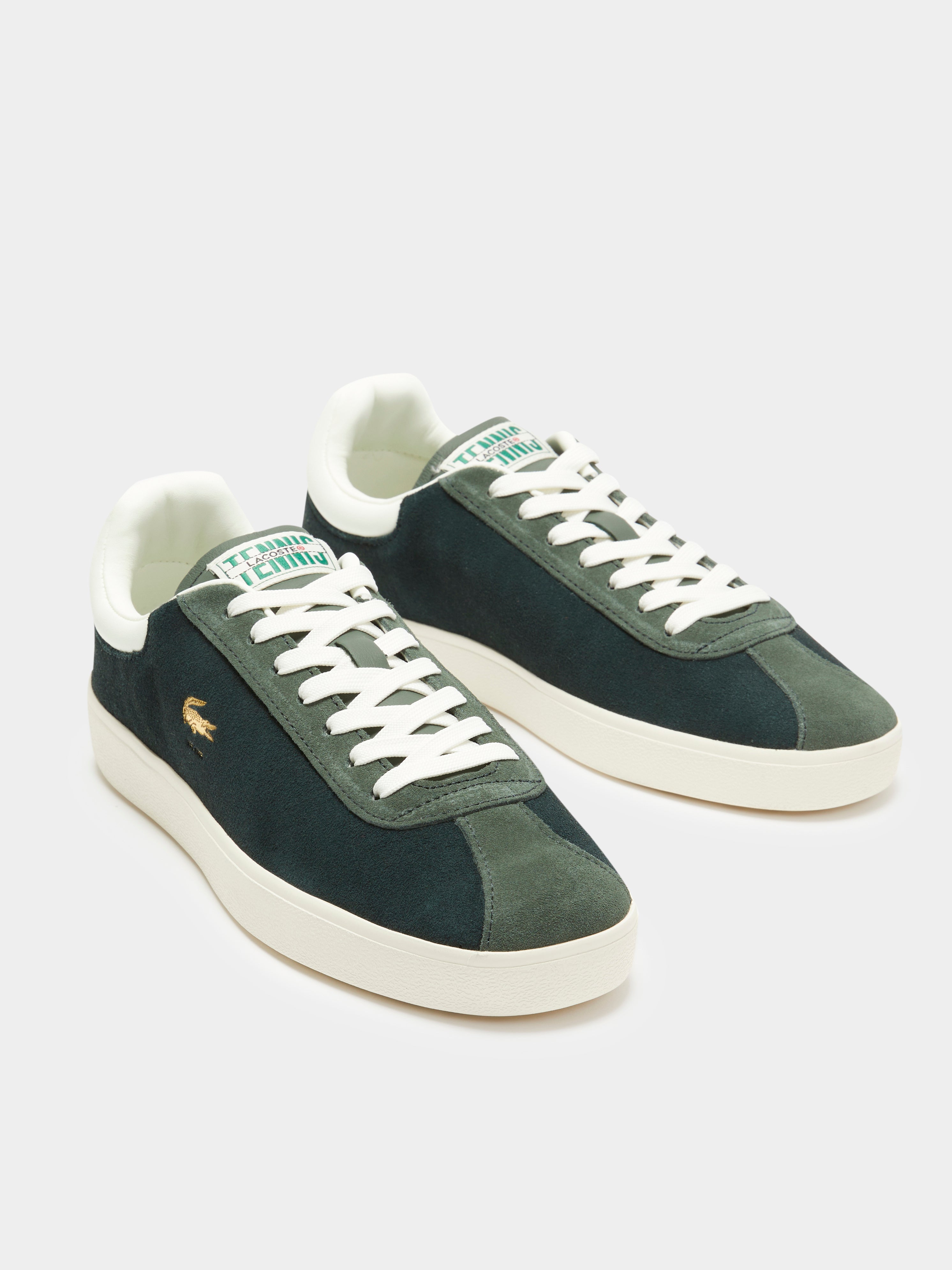 Womens Baseshot Sneakers in Dark Green & White