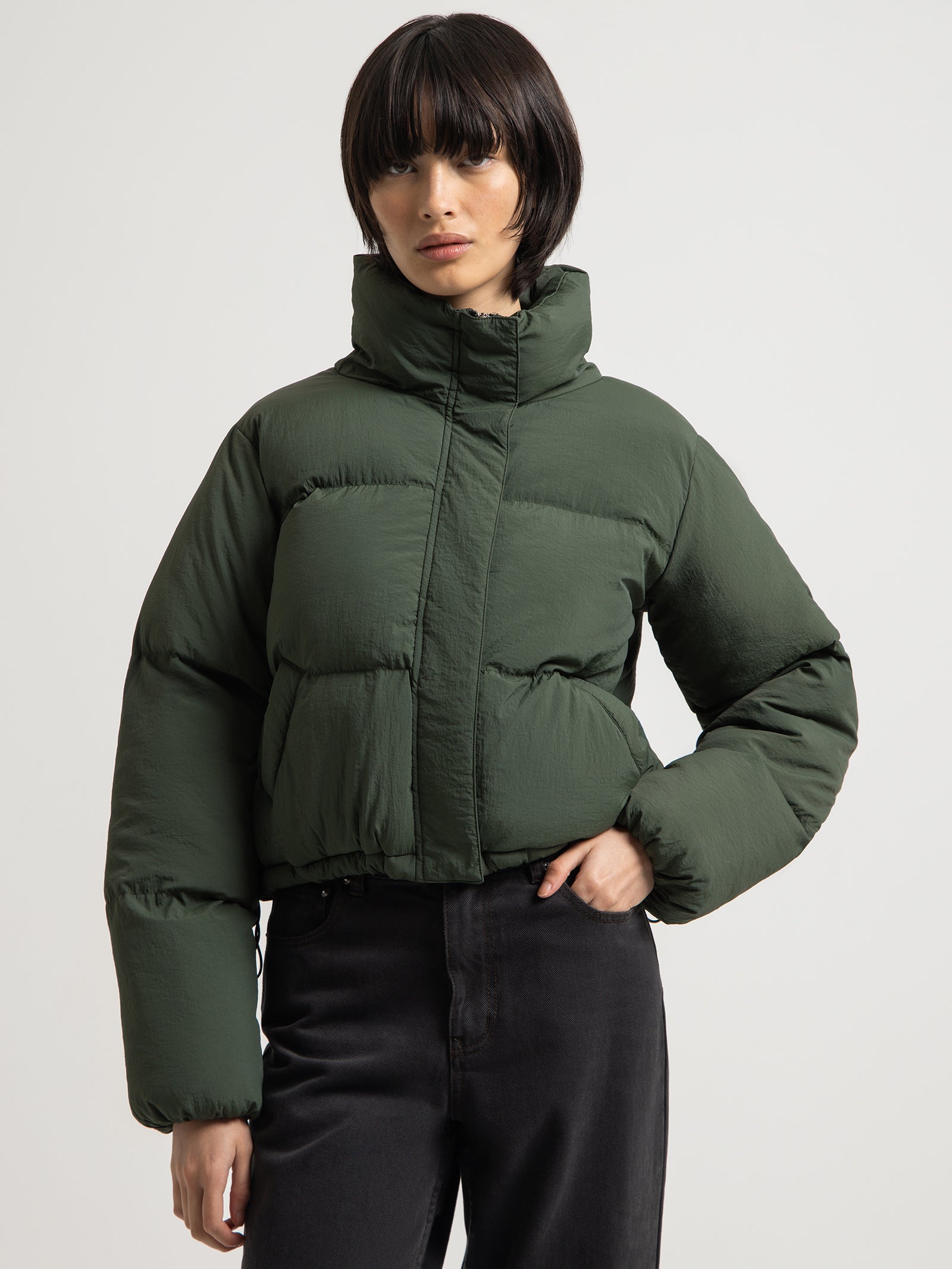 Topher Puffer Jacket in Hunter Green