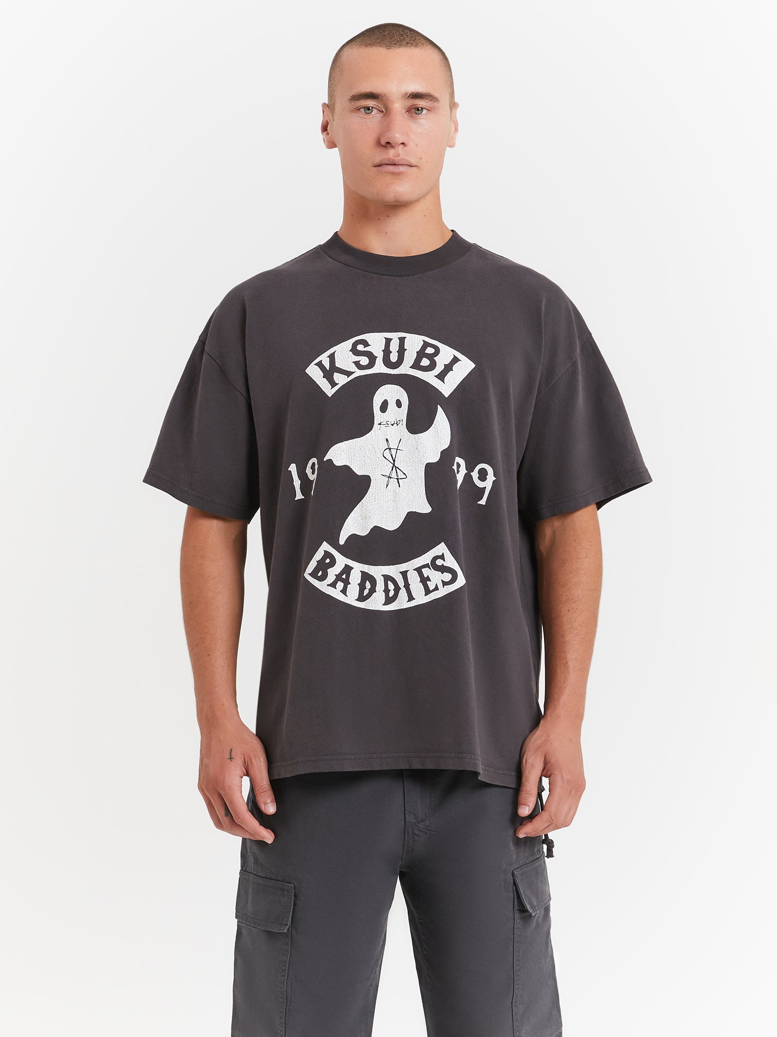 Baddies Ekcess Short Sleeve T-Shirt in Faded Black