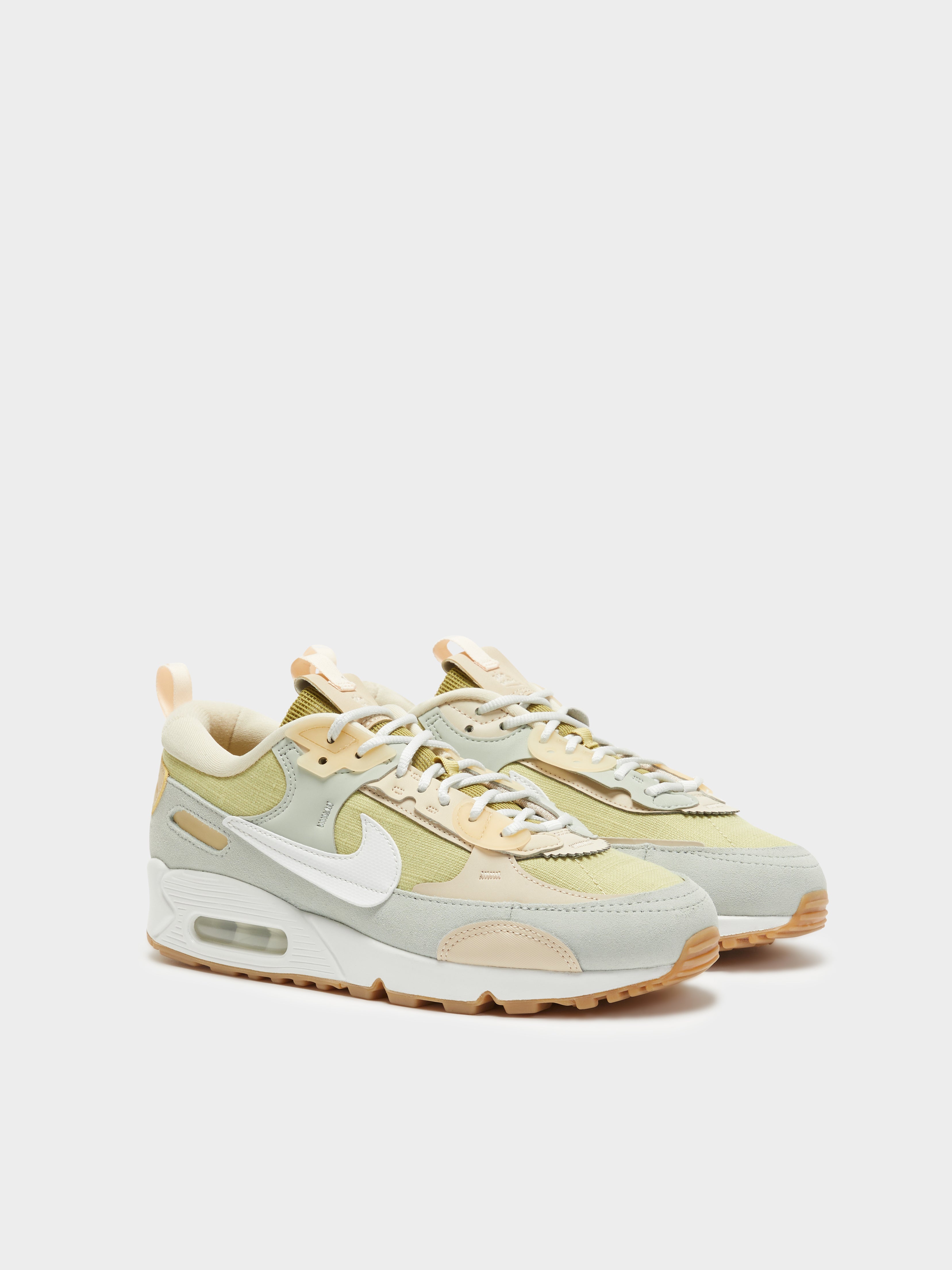 Womens Air Max 90 Sneakers in Buff Gold, Light Silver, Sand Drift & Summit White