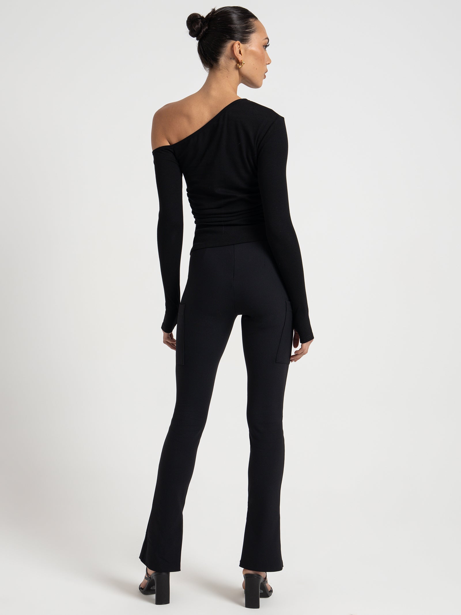 Blaze Ribbed Ponte Pants in Black