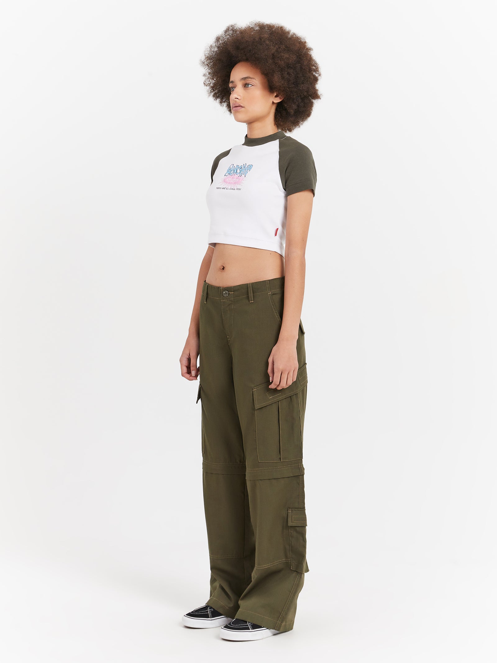 Recreation Zip Off Cargo Pants in Jungle Green