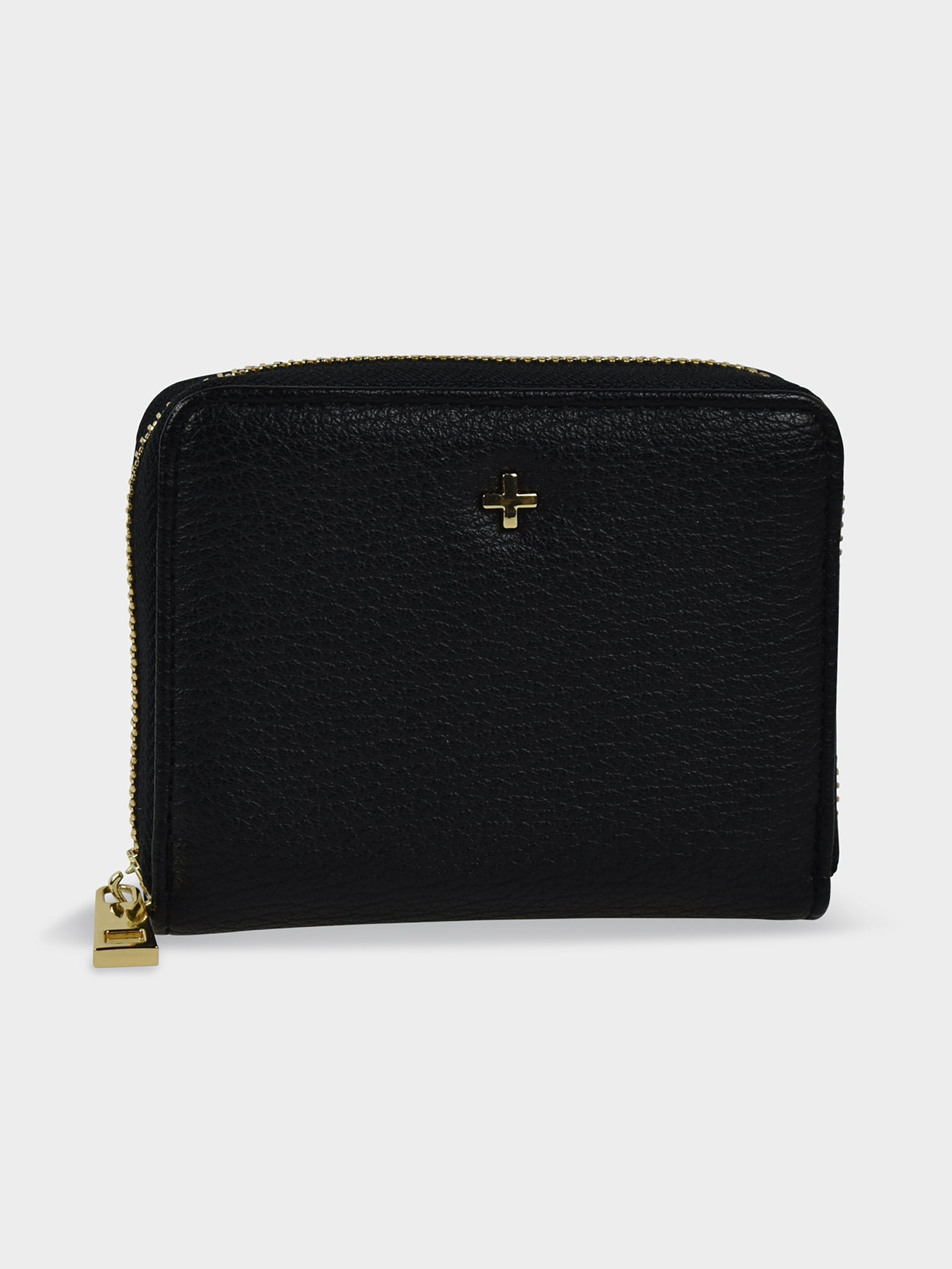 Saba Wallet in Black Pebble Gold