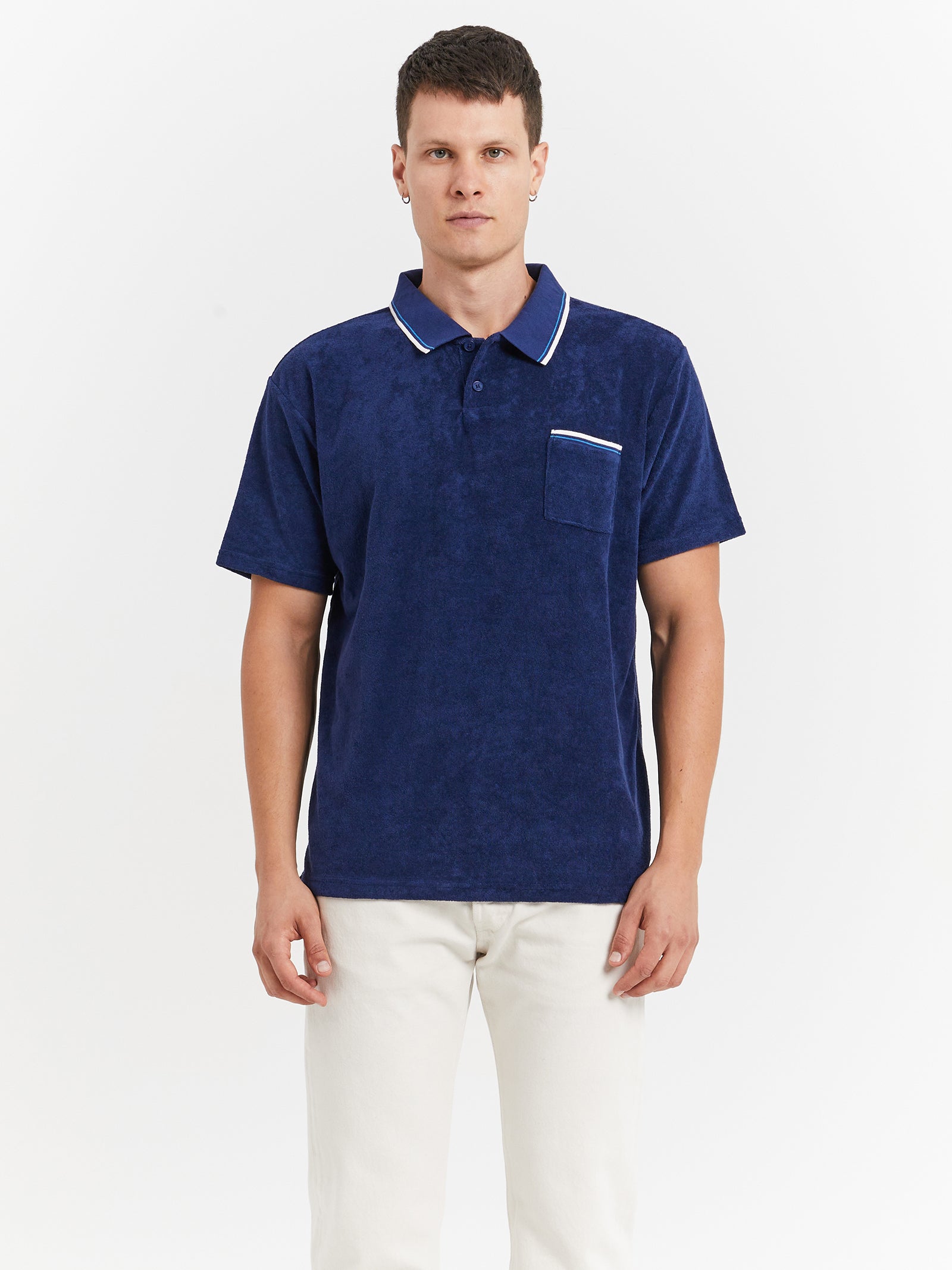 Gold Tab Walker Polo Shirt in League Medieval Blue