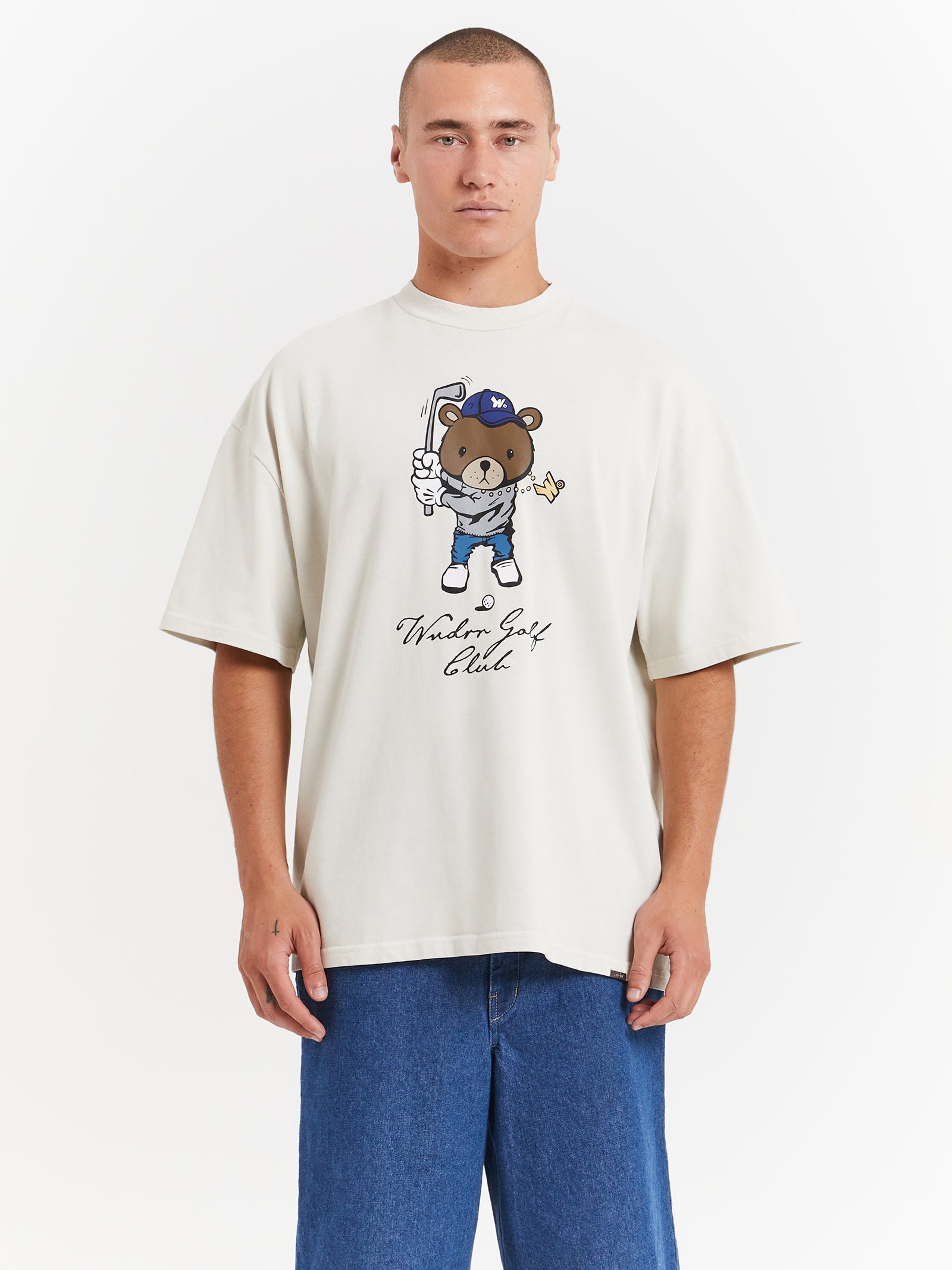 Golf Club Heavy Weight T-Shirt in Washed White