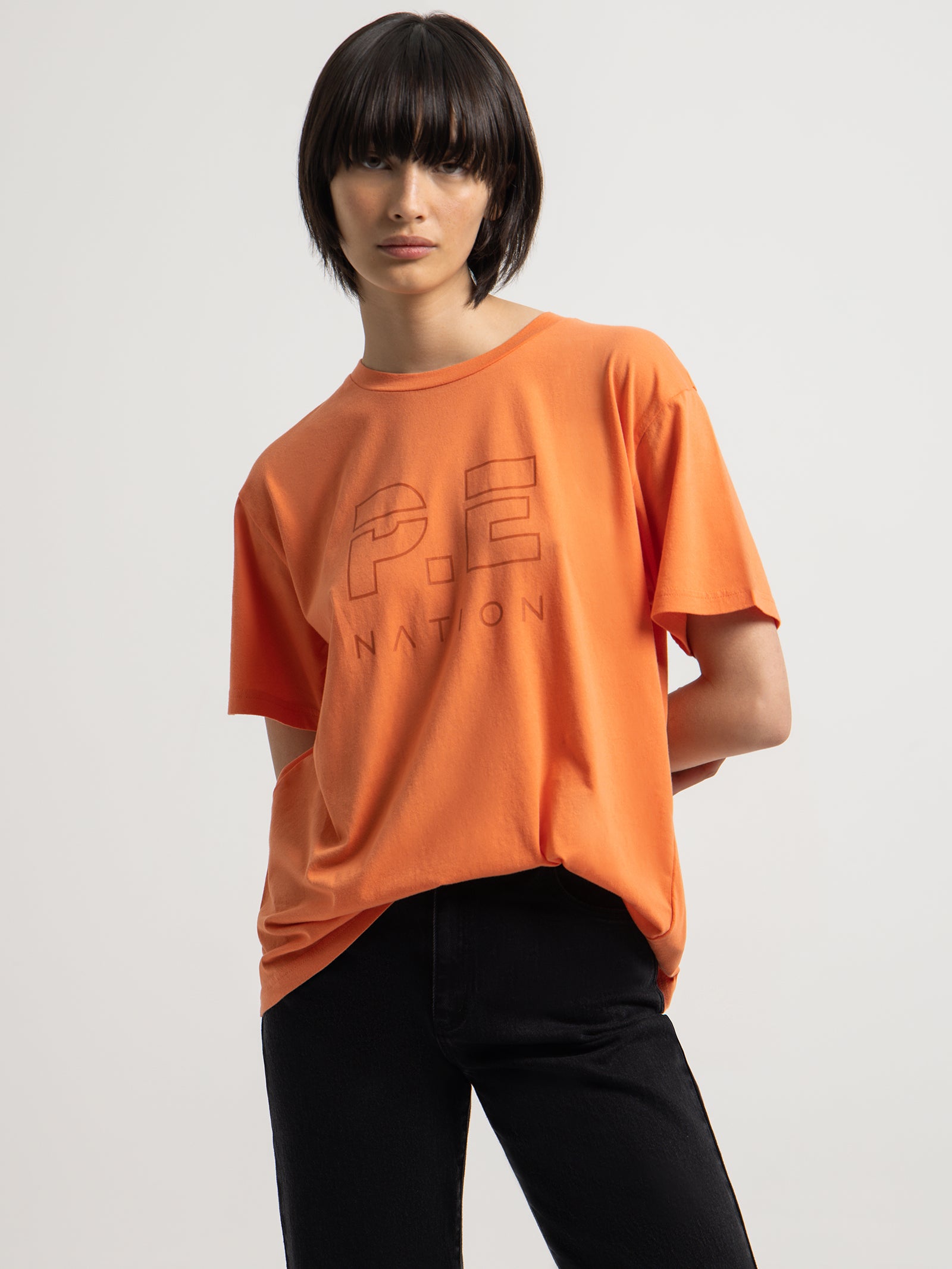 Heads Up T-Shirt in Melon Orange