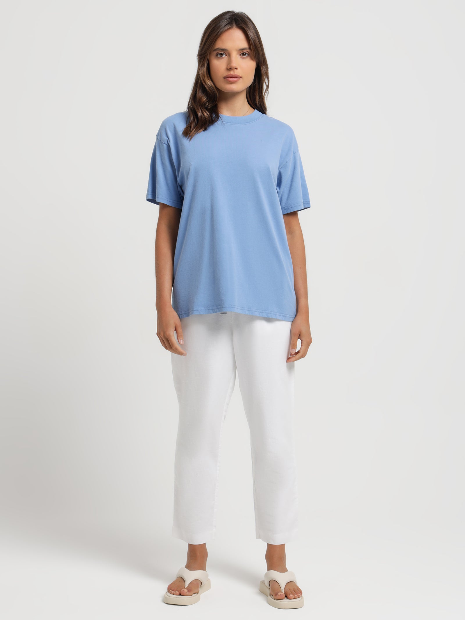 Organic Boyfriend T-Shirt in Reef Blue