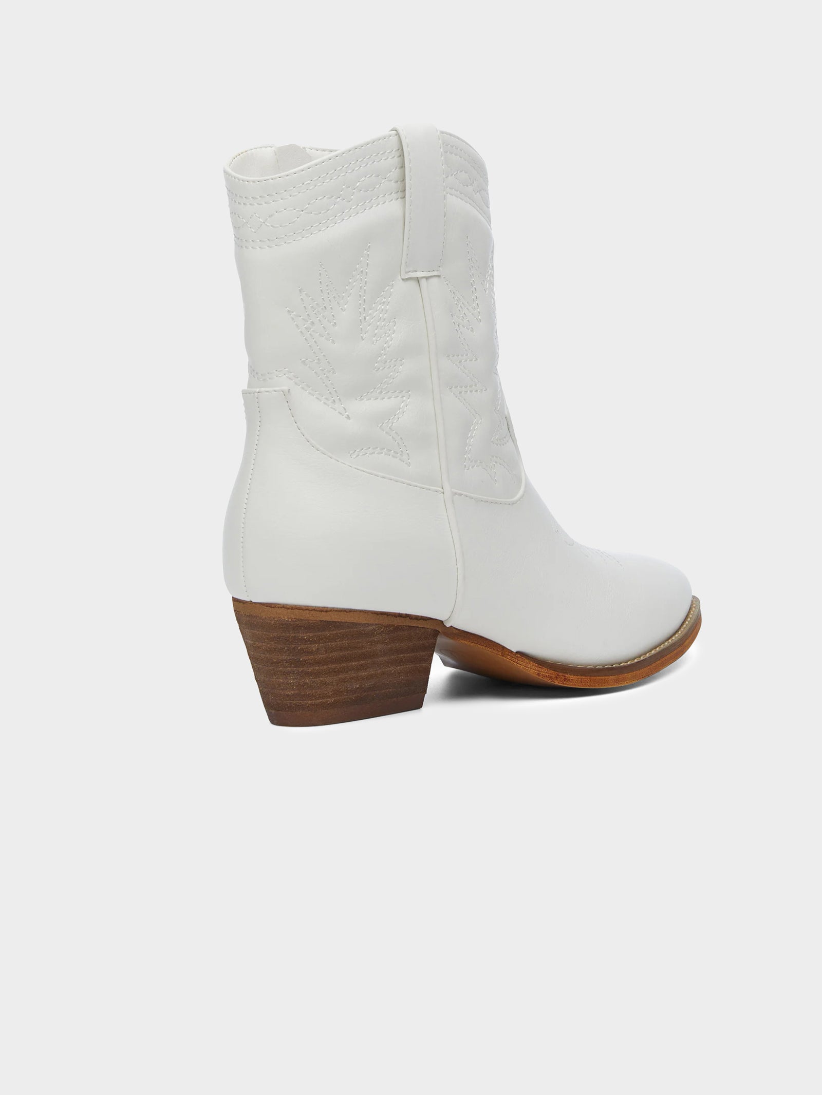 Wilder Cowboy Ankle Boots in White