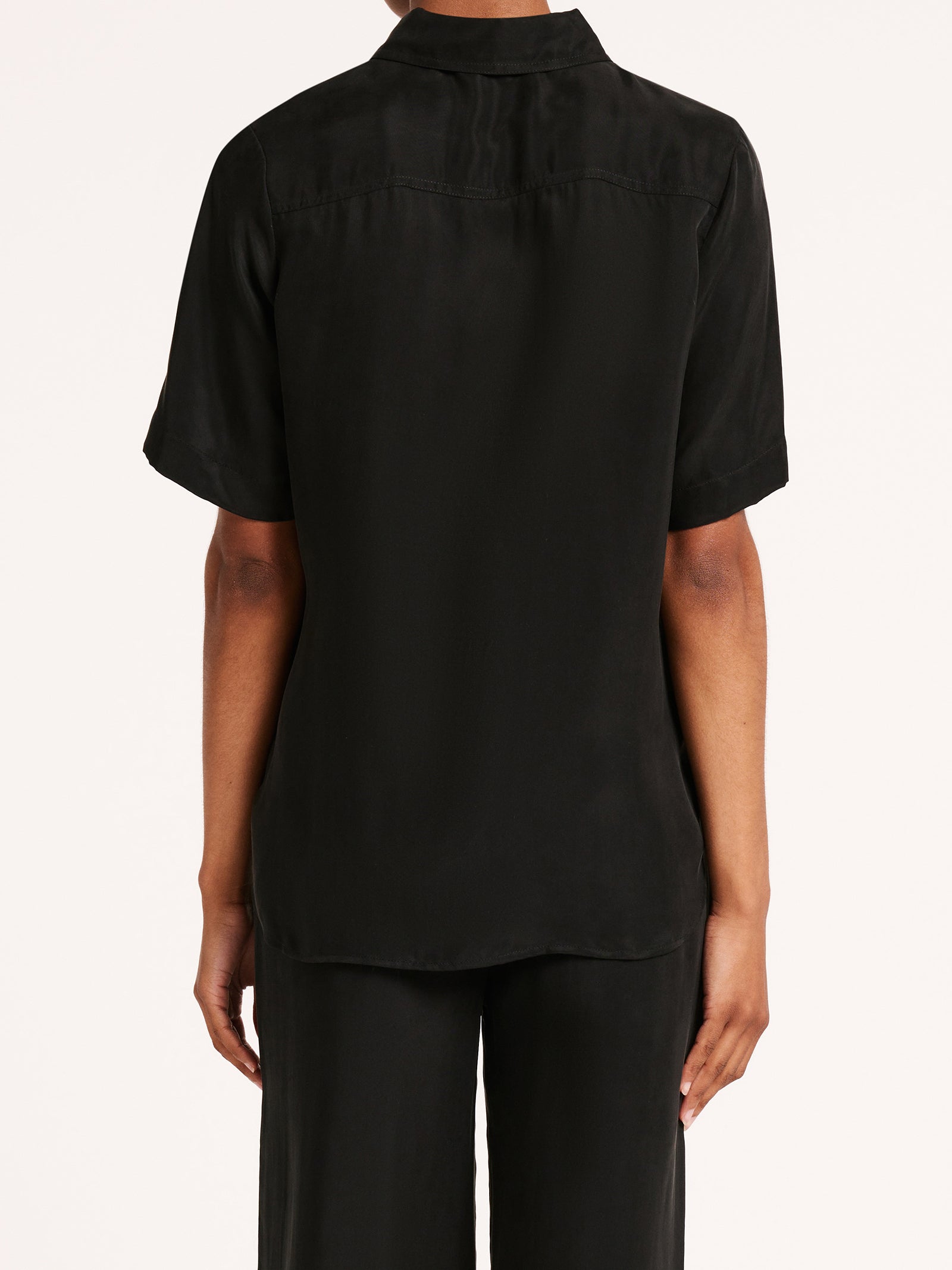 Lea Cupro Shirt in Black