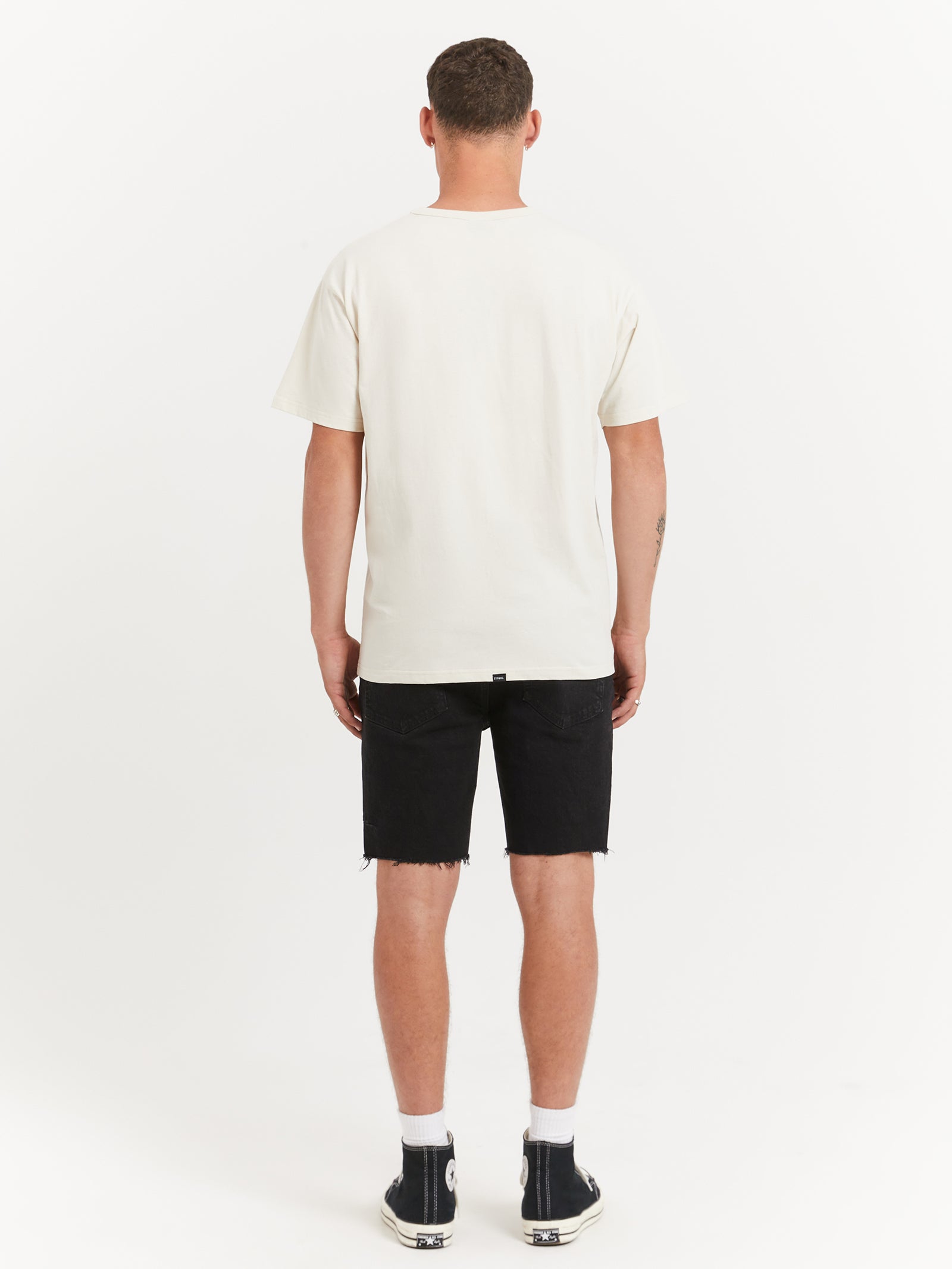 Workwear Embro Box Fit T-Shirt in Heritage White