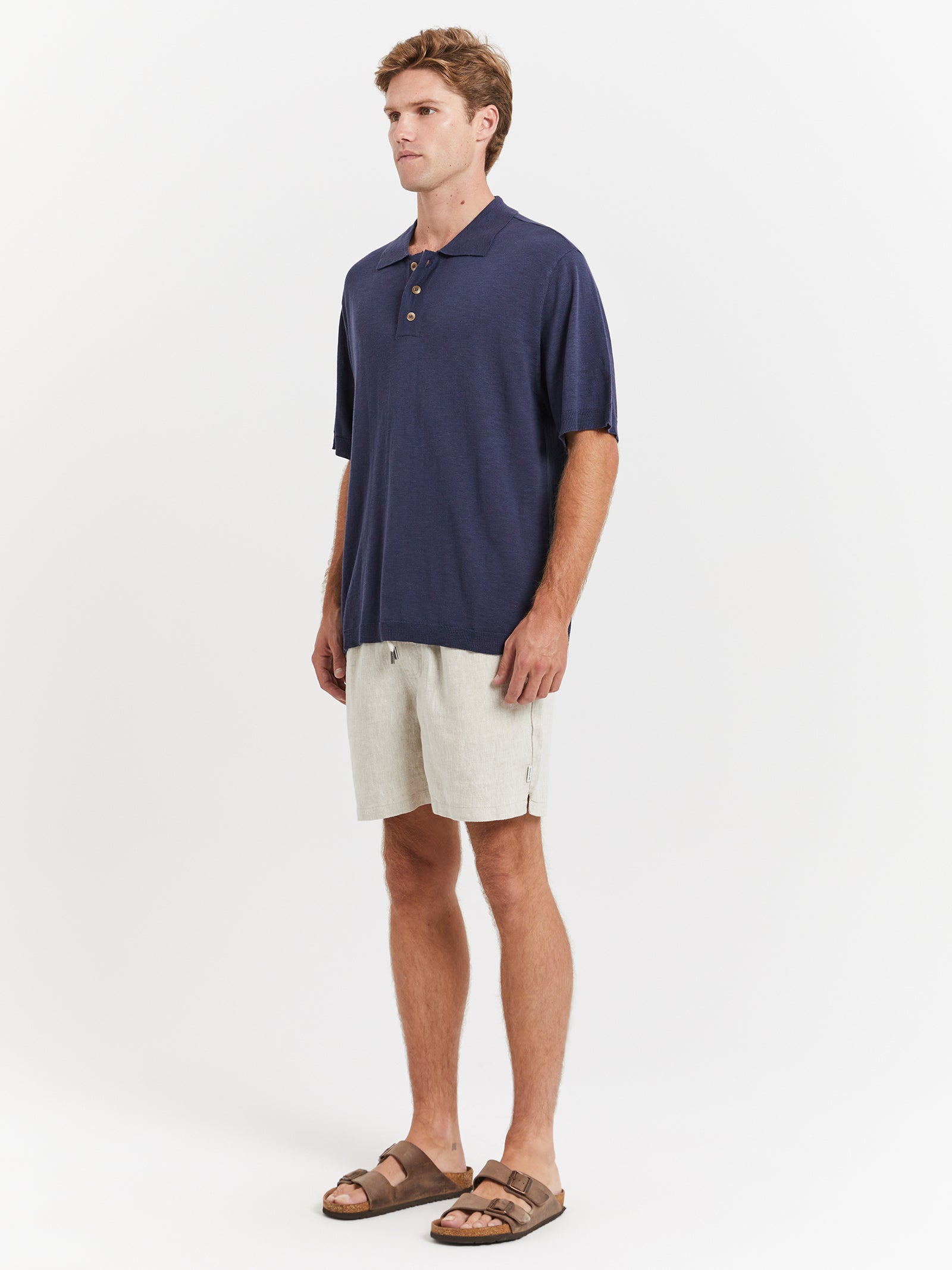 Ollie Knit Polo in Navy