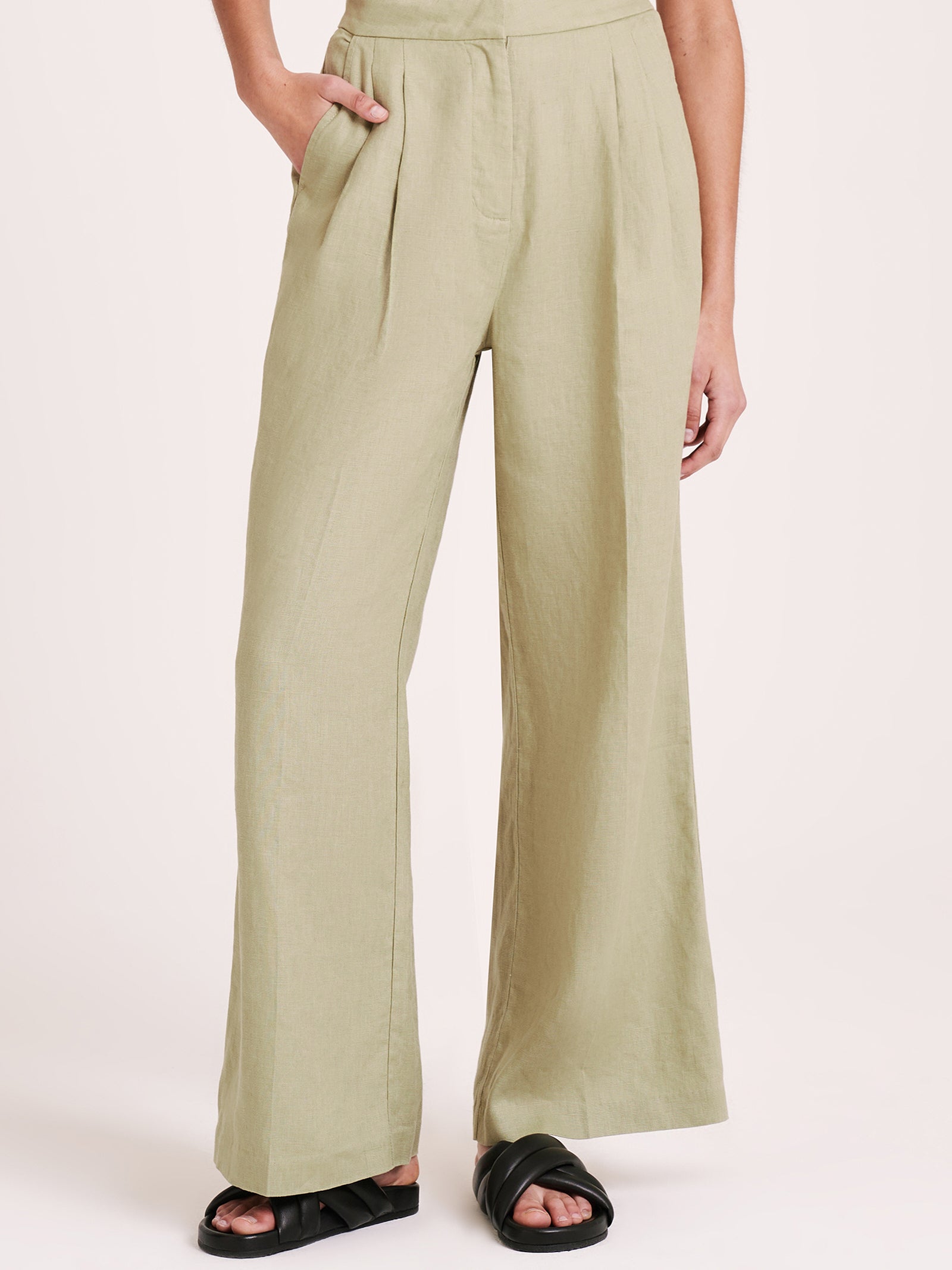 Thilda Linen Pants in Sage