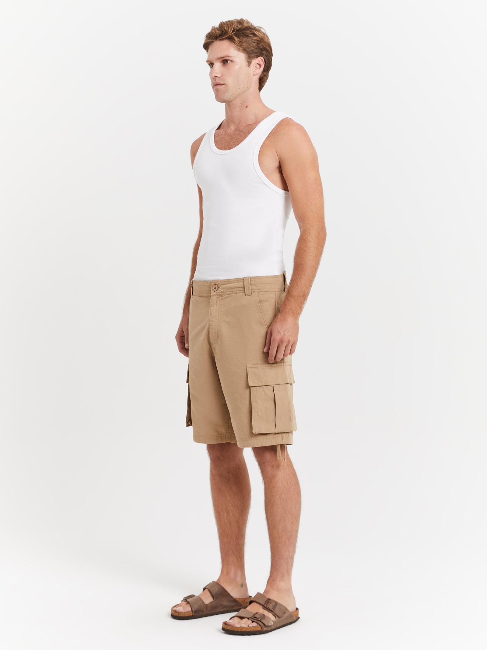 Wyatt Cargo Shorts in Creme