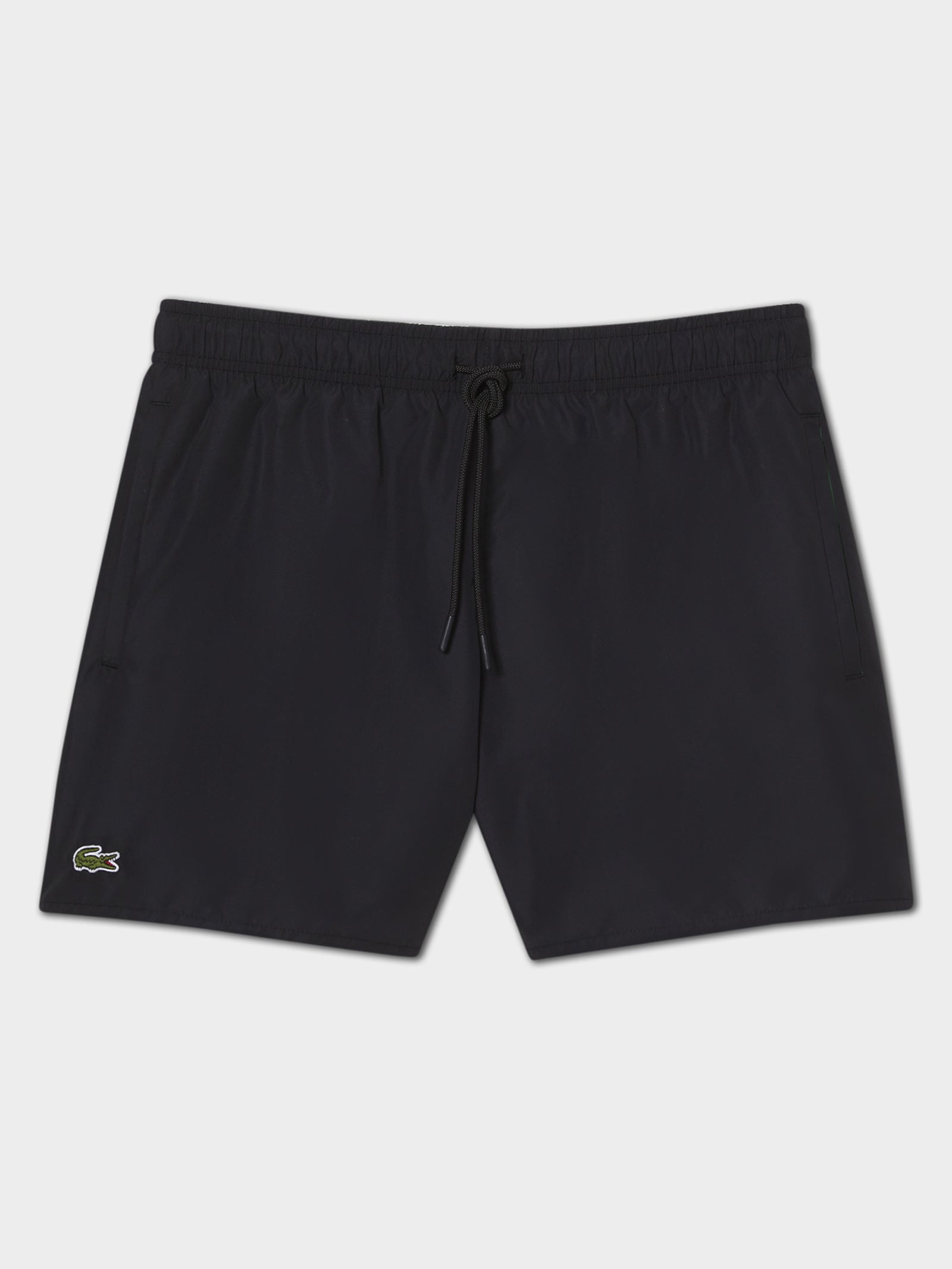 Block Colour Swim Shorts in Black Green