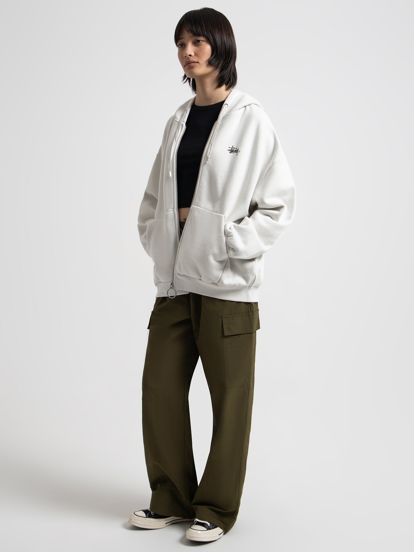 Nylon Cargo Pants in Flight Green