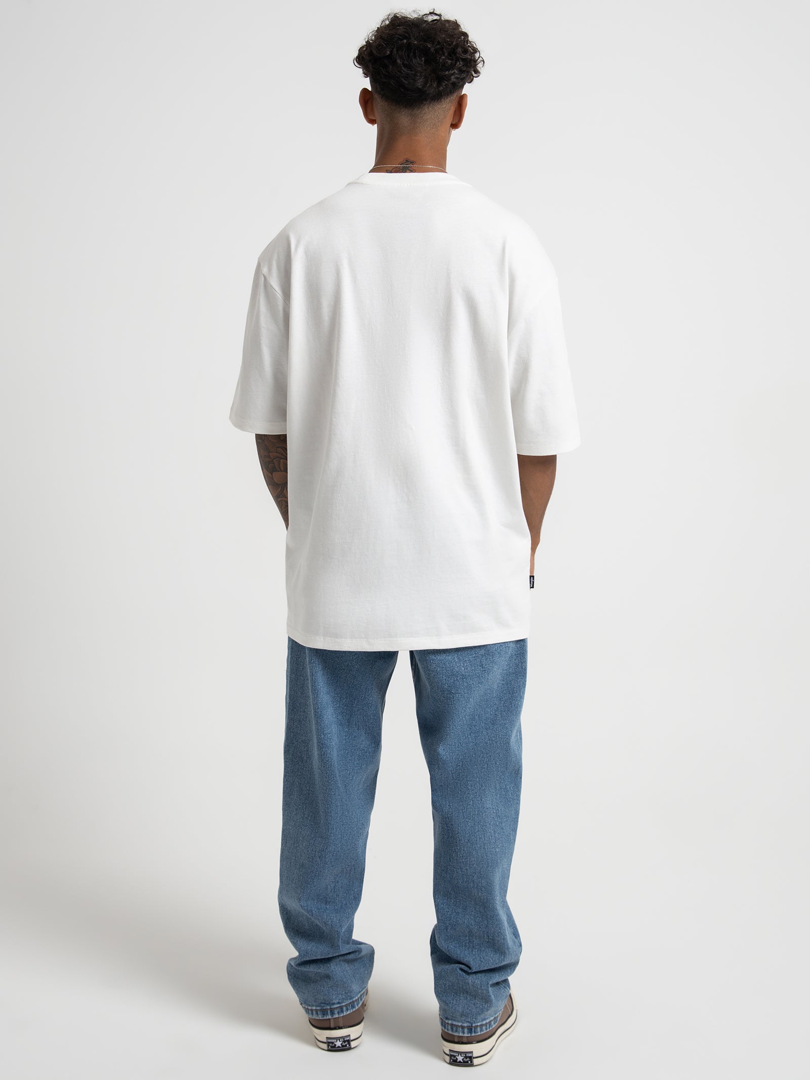 Core Serif Baggy T-Shirt in Vintage White