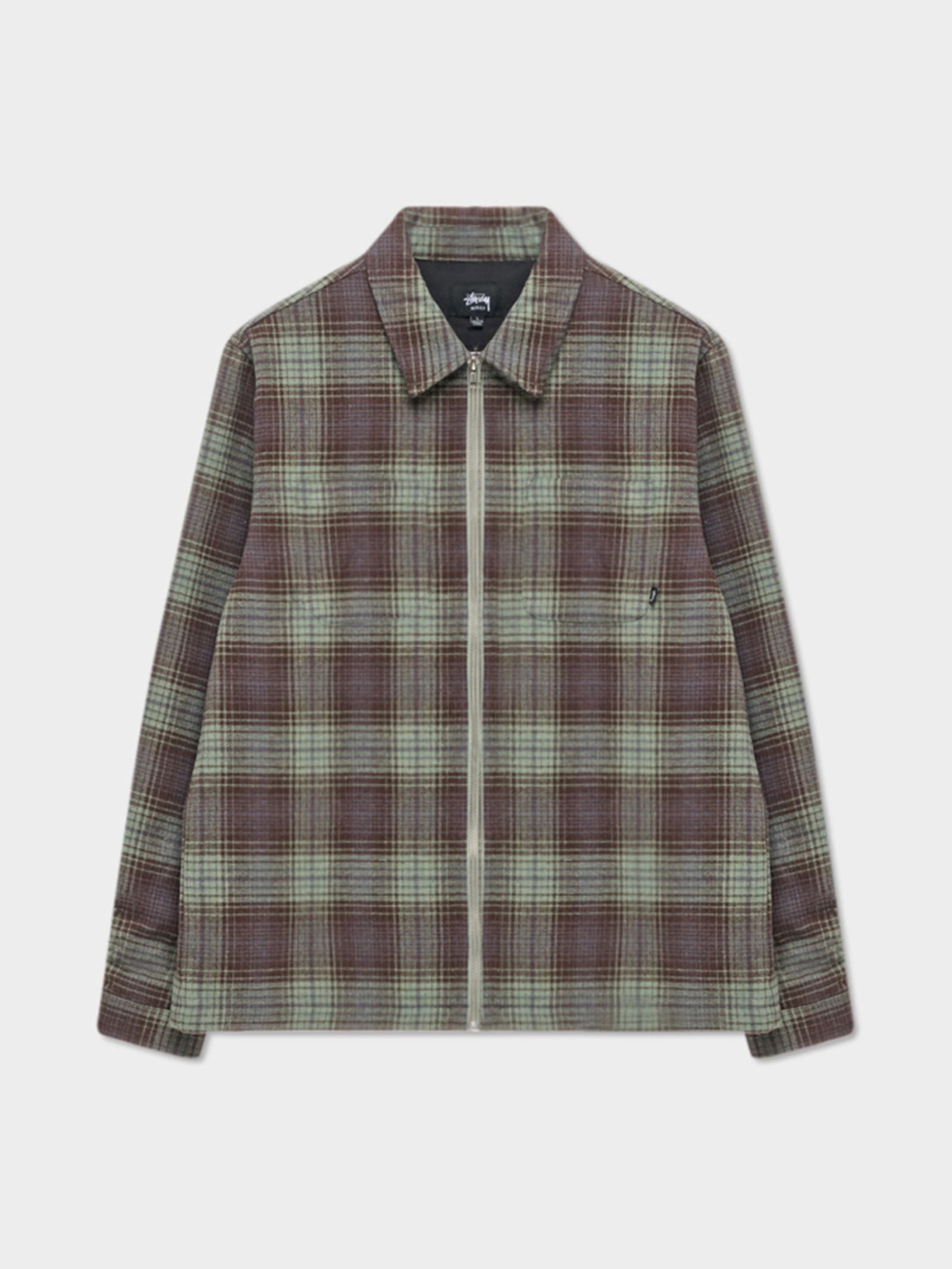 Fang Check Long Sleeve Zip Shirt