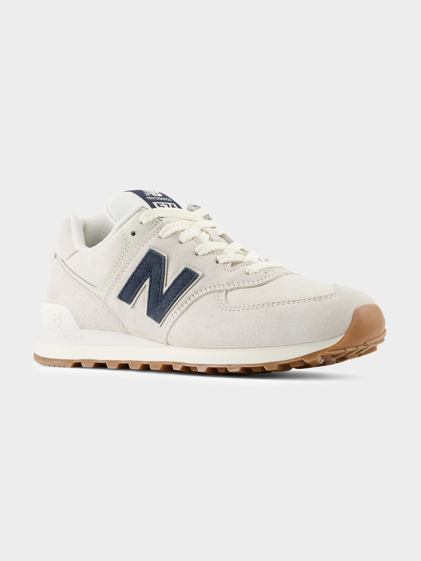 Unisex 574 Sneakers in White, Navy & Gum