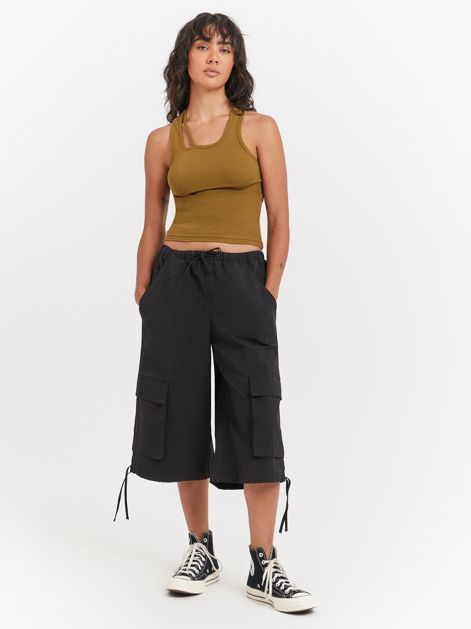 Hudson Parachute Long Shorts in Black