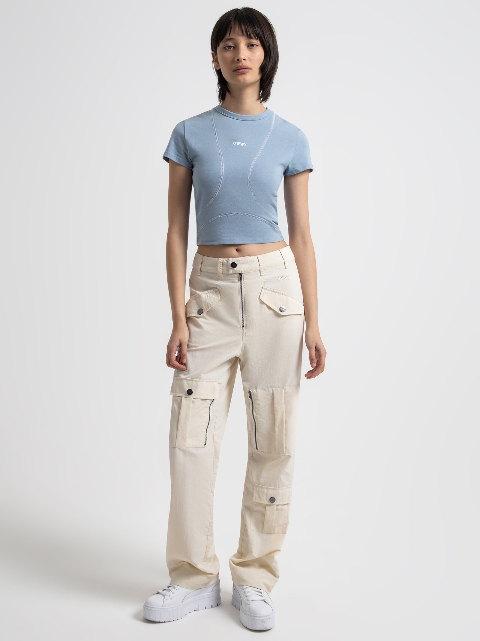 Inux Cargo Pants in Off White