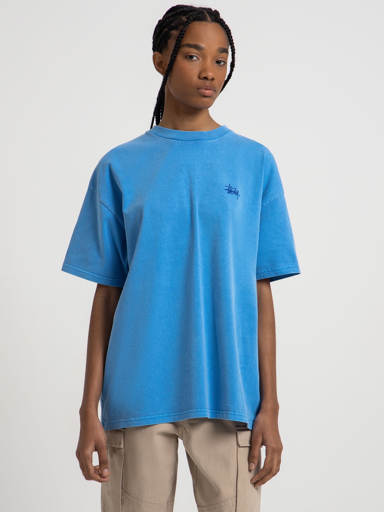 Graffiti Pigment Relaxed T-Shirt in Air Blue