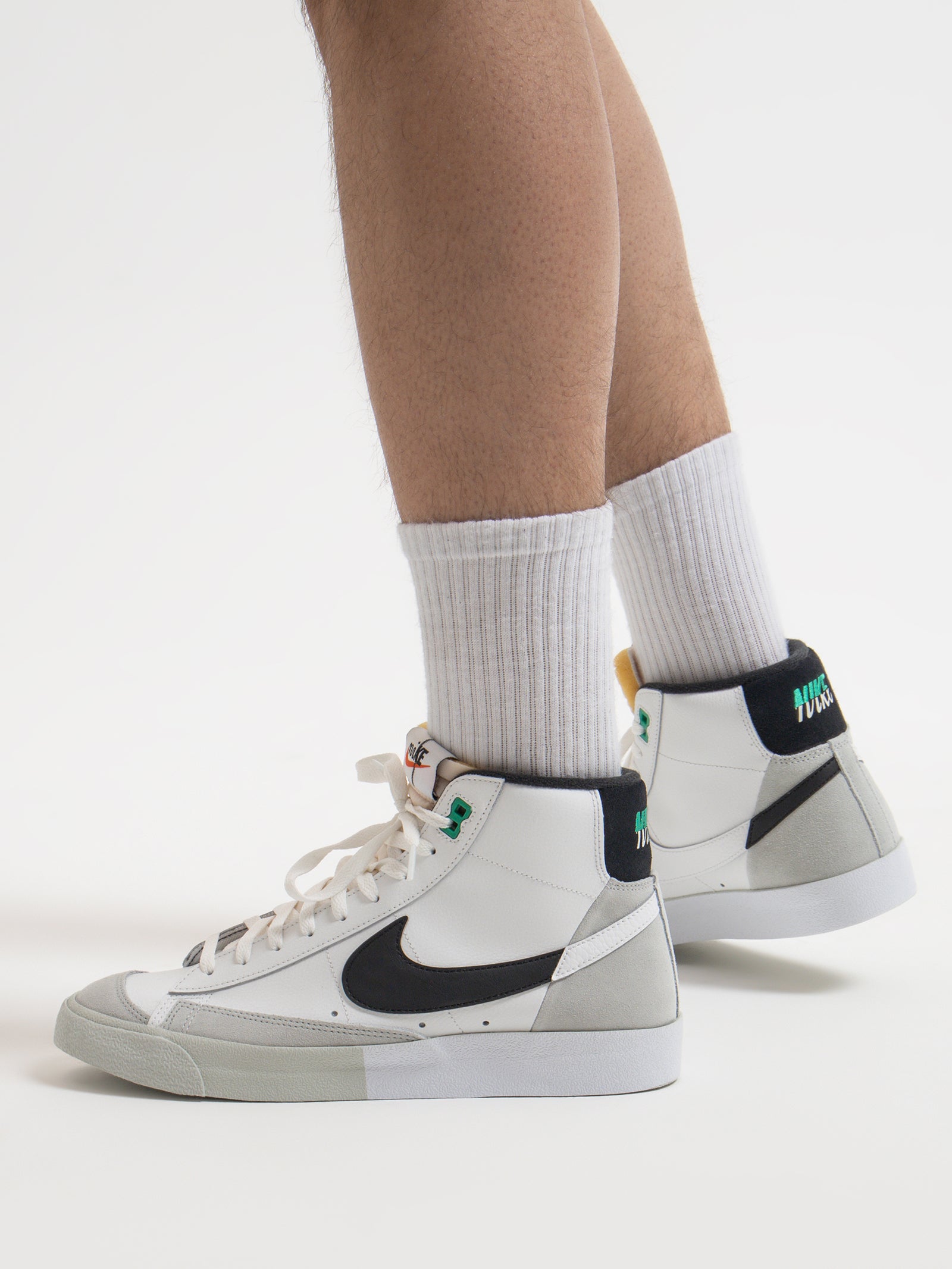 Mens Blazer Mid 77' Split Sneakers in White & Black