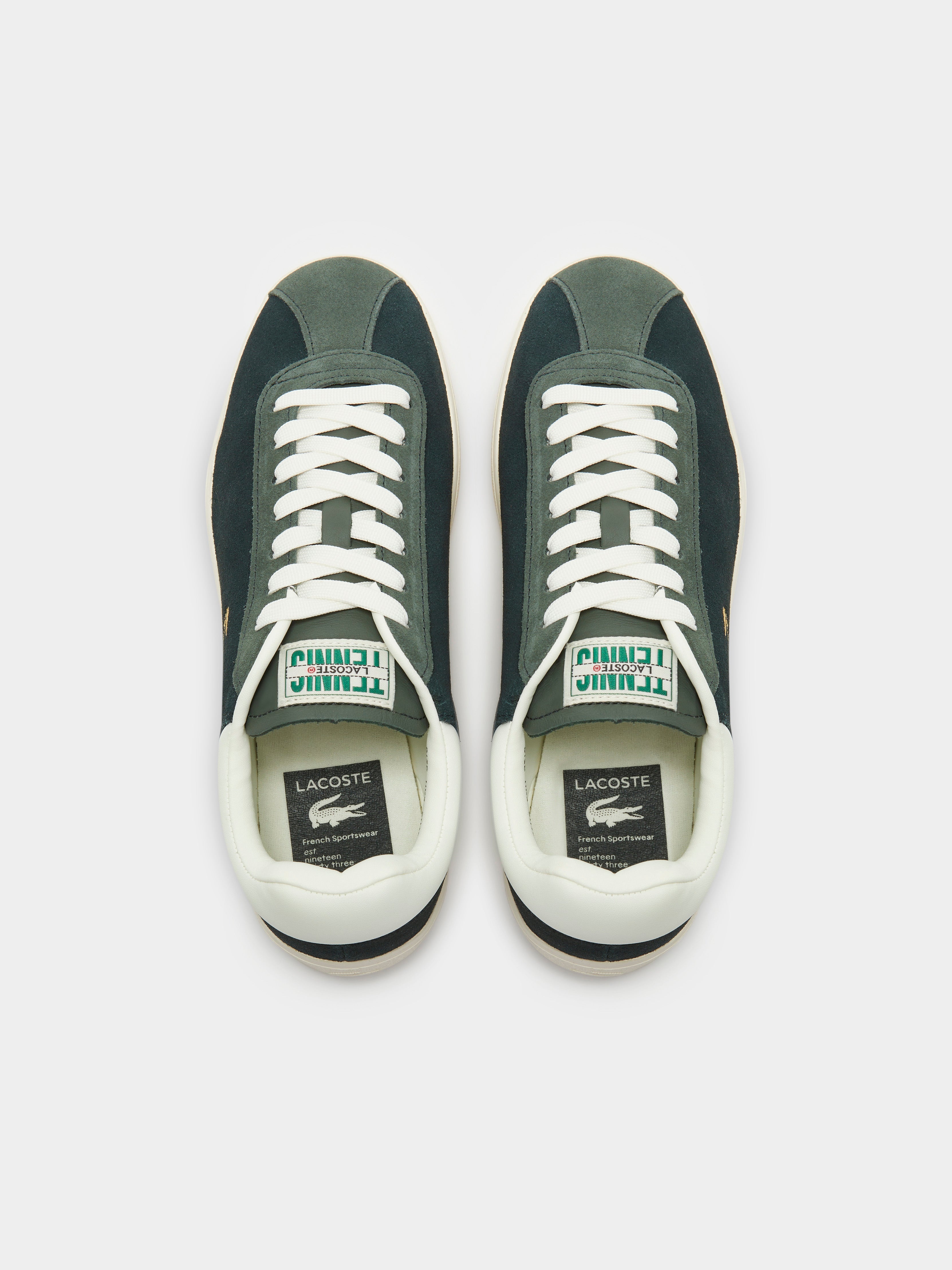 Womens Baseshot Sneakers in Dark Green & White