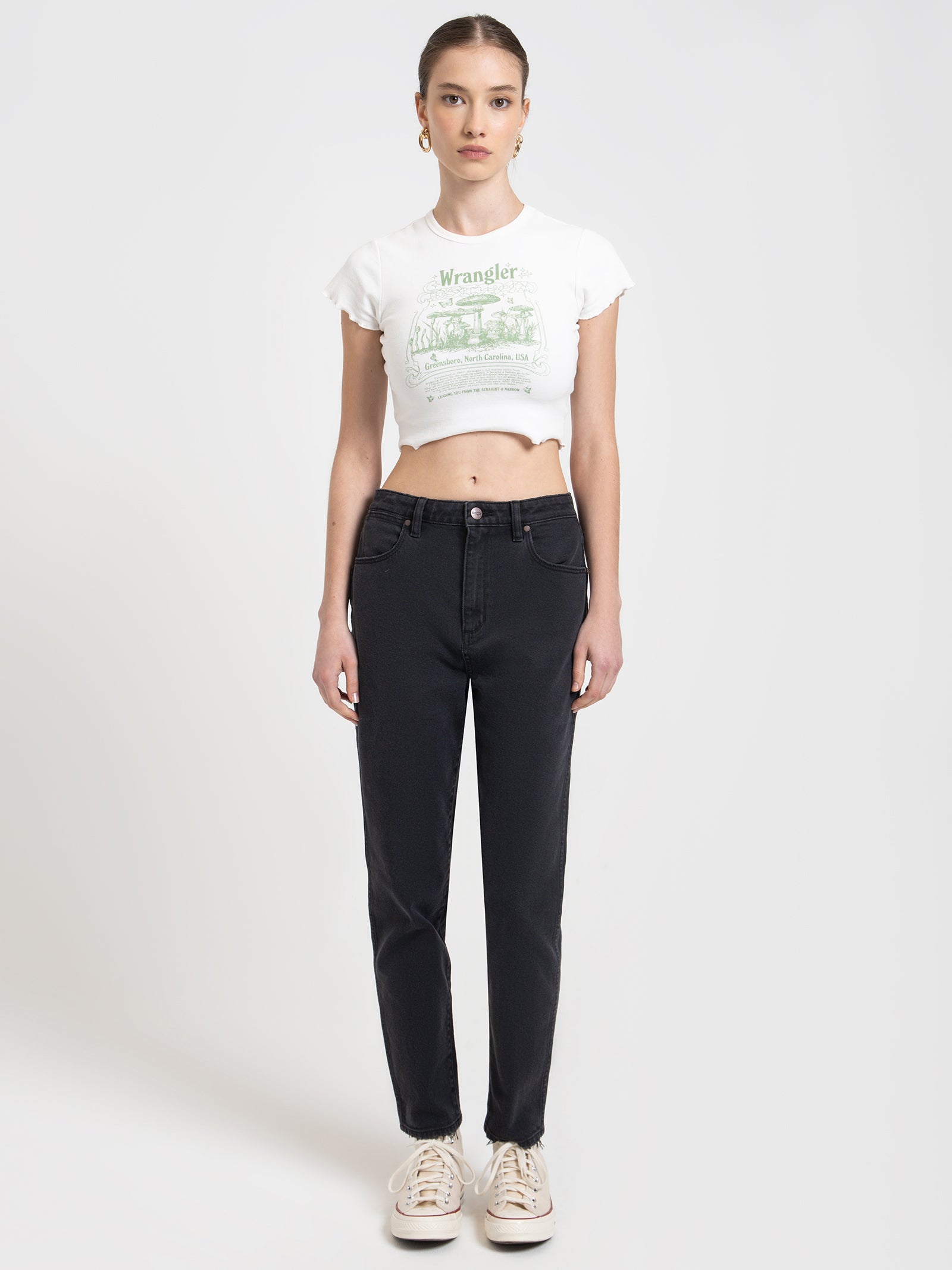 Drew Super-High Slim Jeans in Karma Black