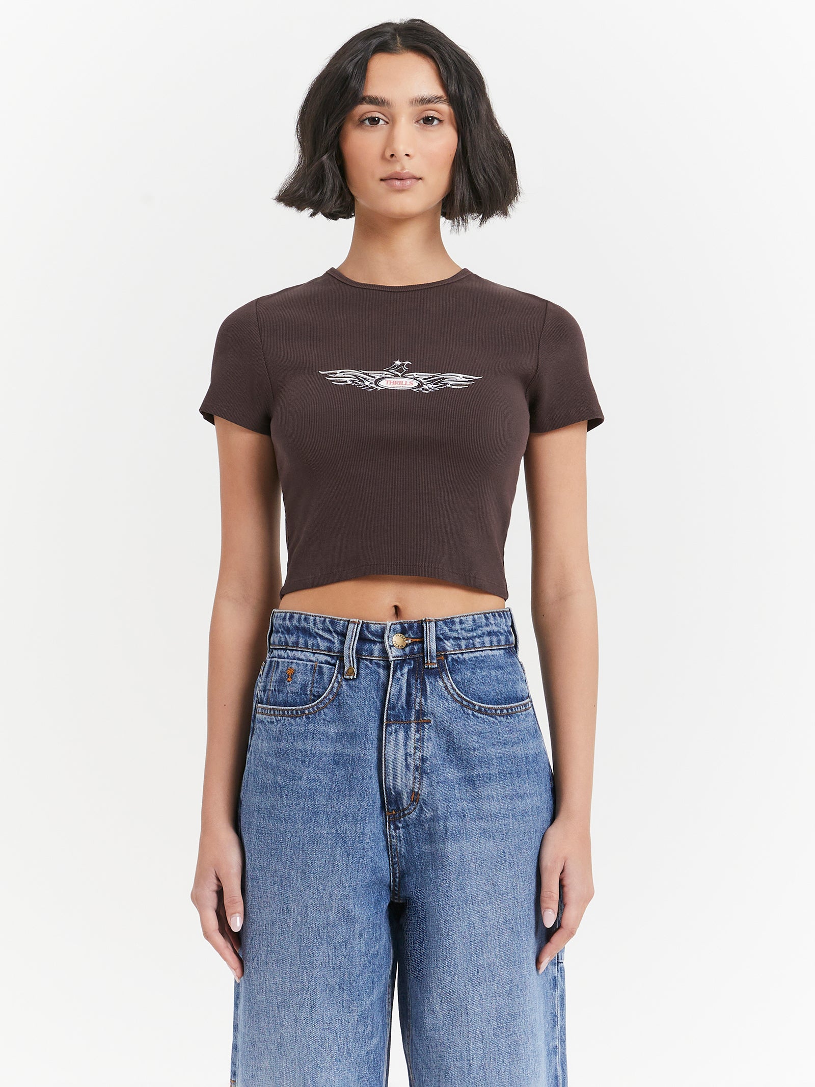 Laid Back Baby Tee in Postal Brown