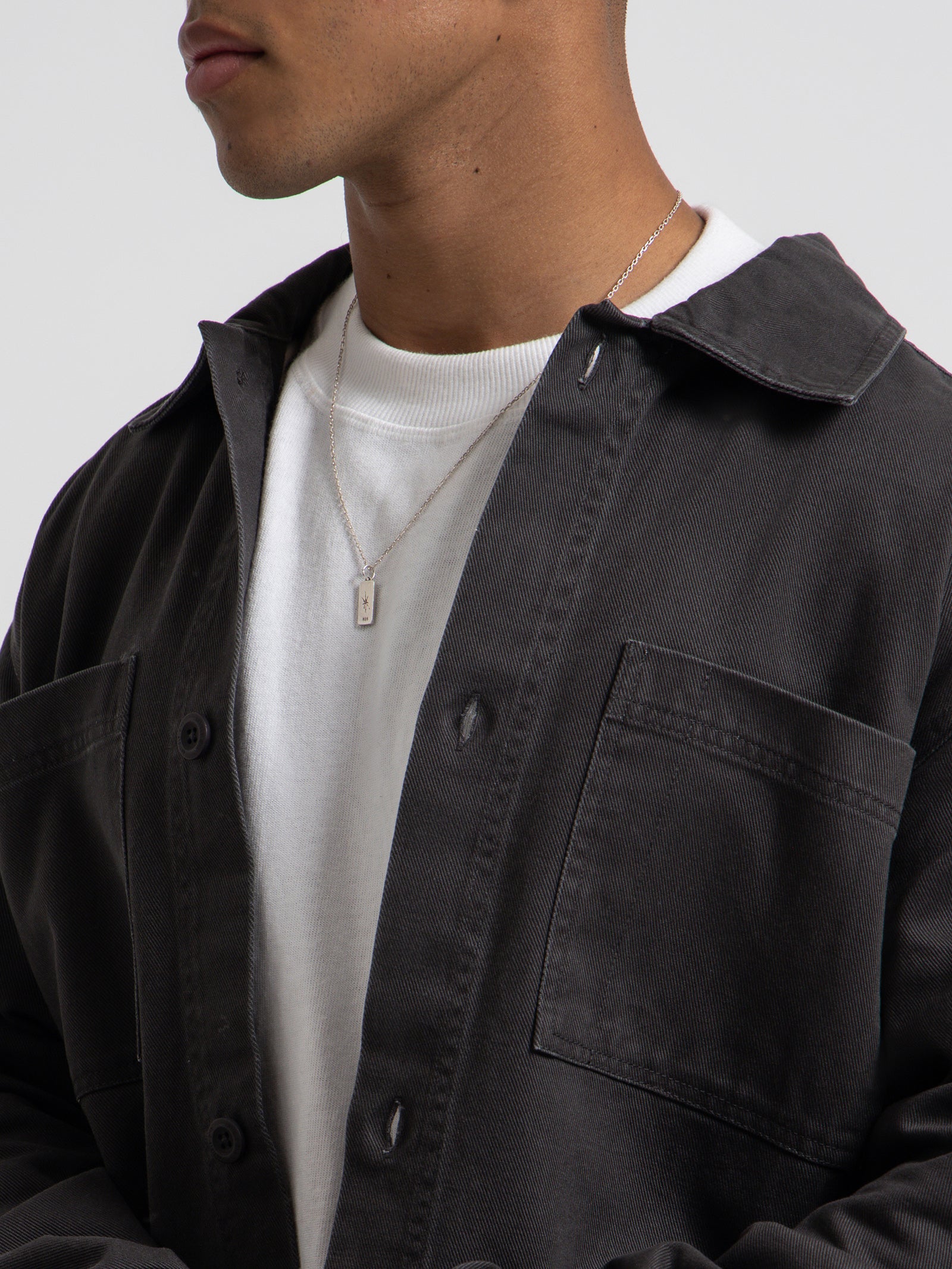 Beau Twill Overshirt in Coal