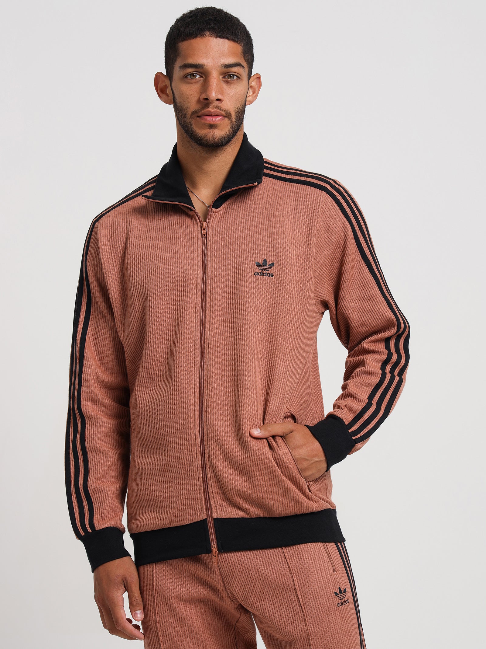 Adicolor Classics Waffle Beckenbauer Track Jacket in Clay Strata