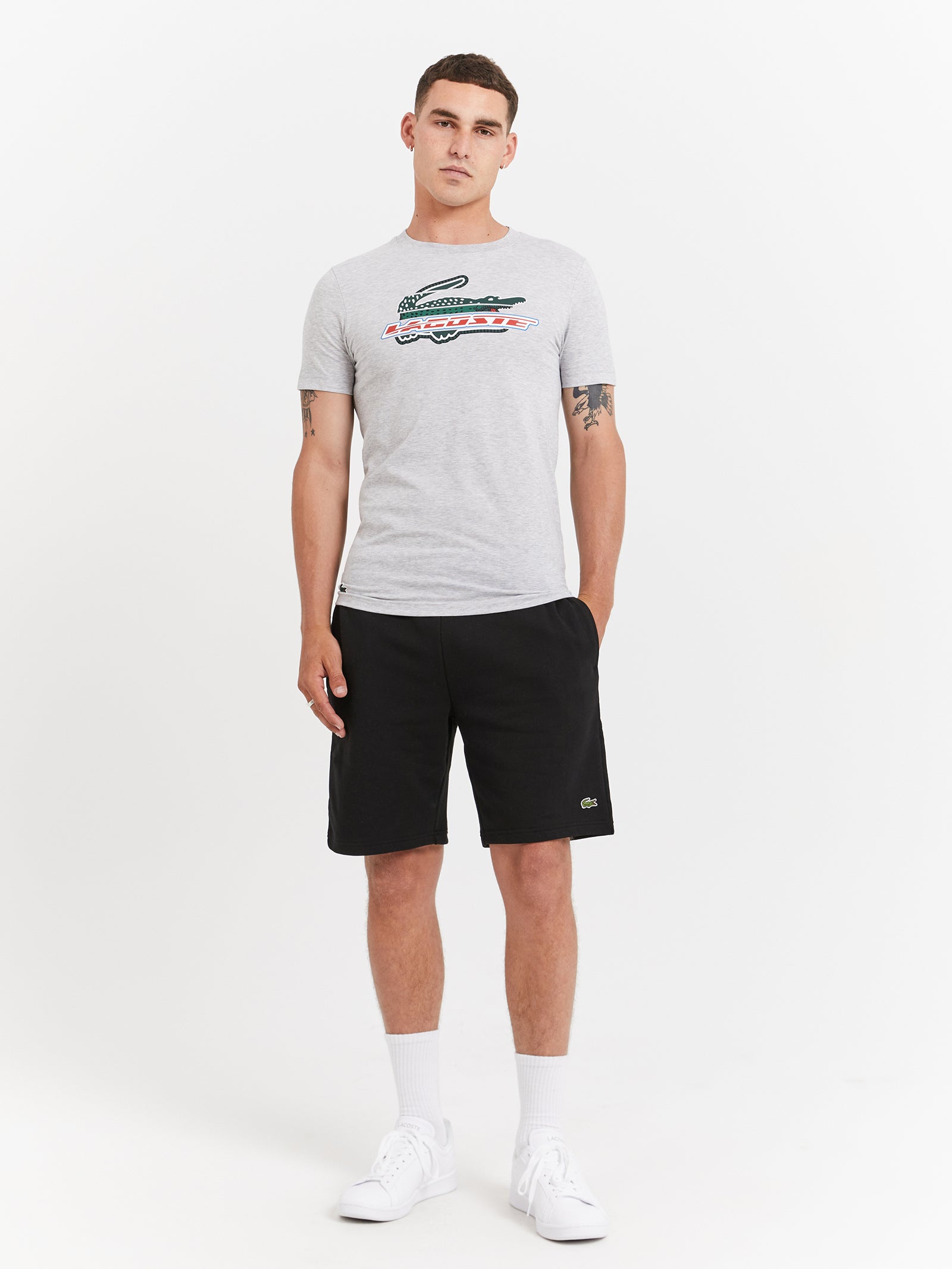 Logo Croc Tech Jersey T-Shirt in Silver