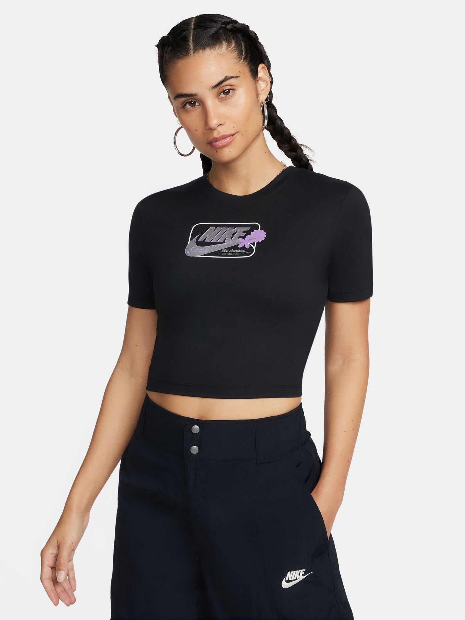 Cropped T-Shirt in Black