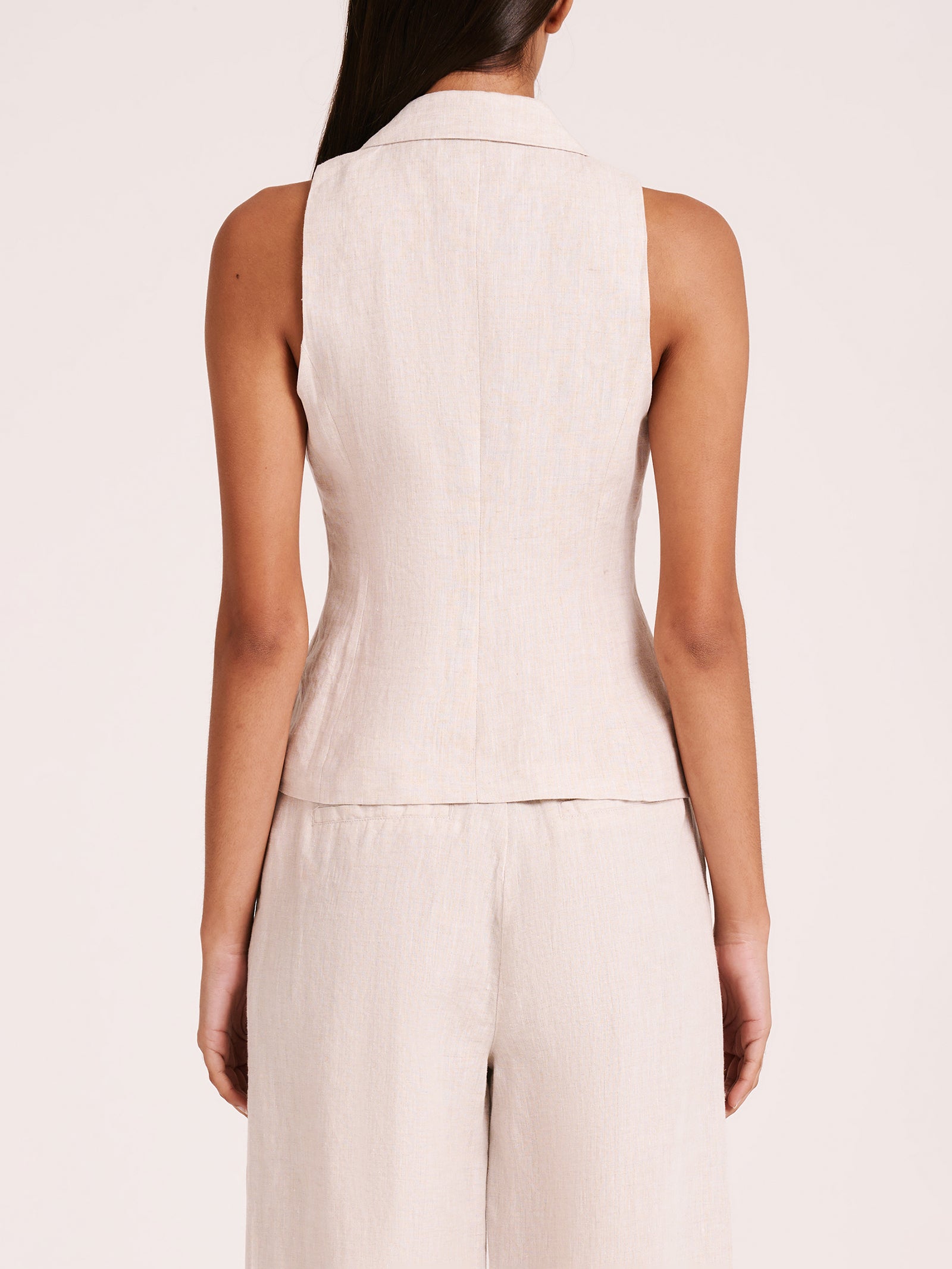 Thilda Linen Vest in Natural