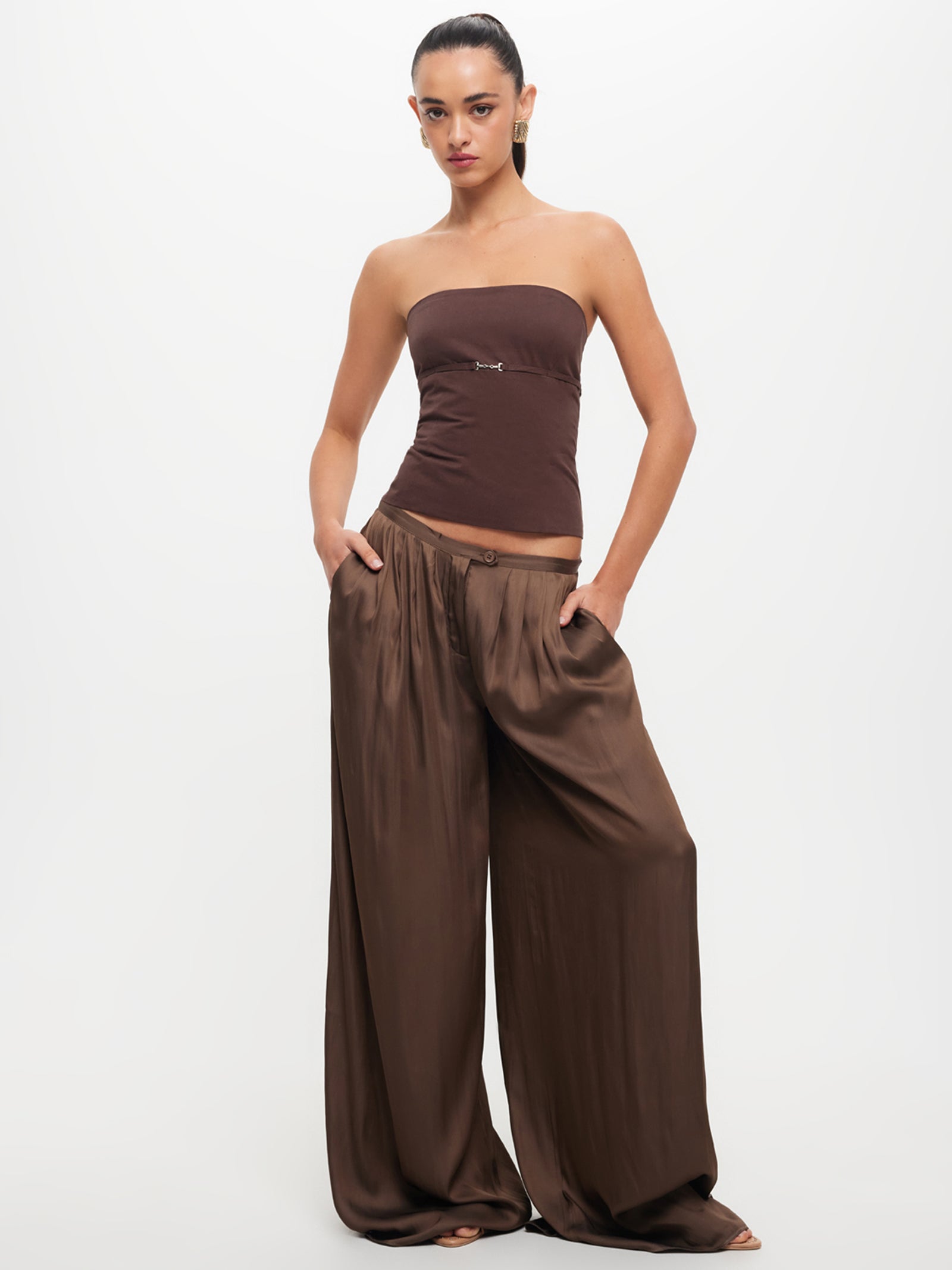 Allure Strapless Top in Chocolate