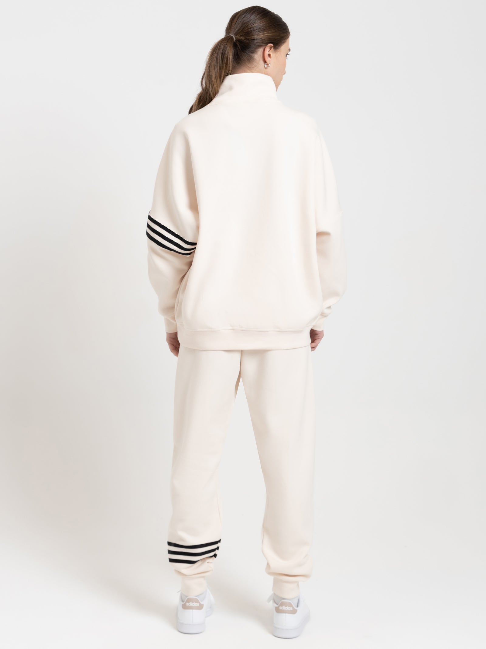 Adicolor Neuclassics Oversized High Neck Sweatshirt in Wonder White