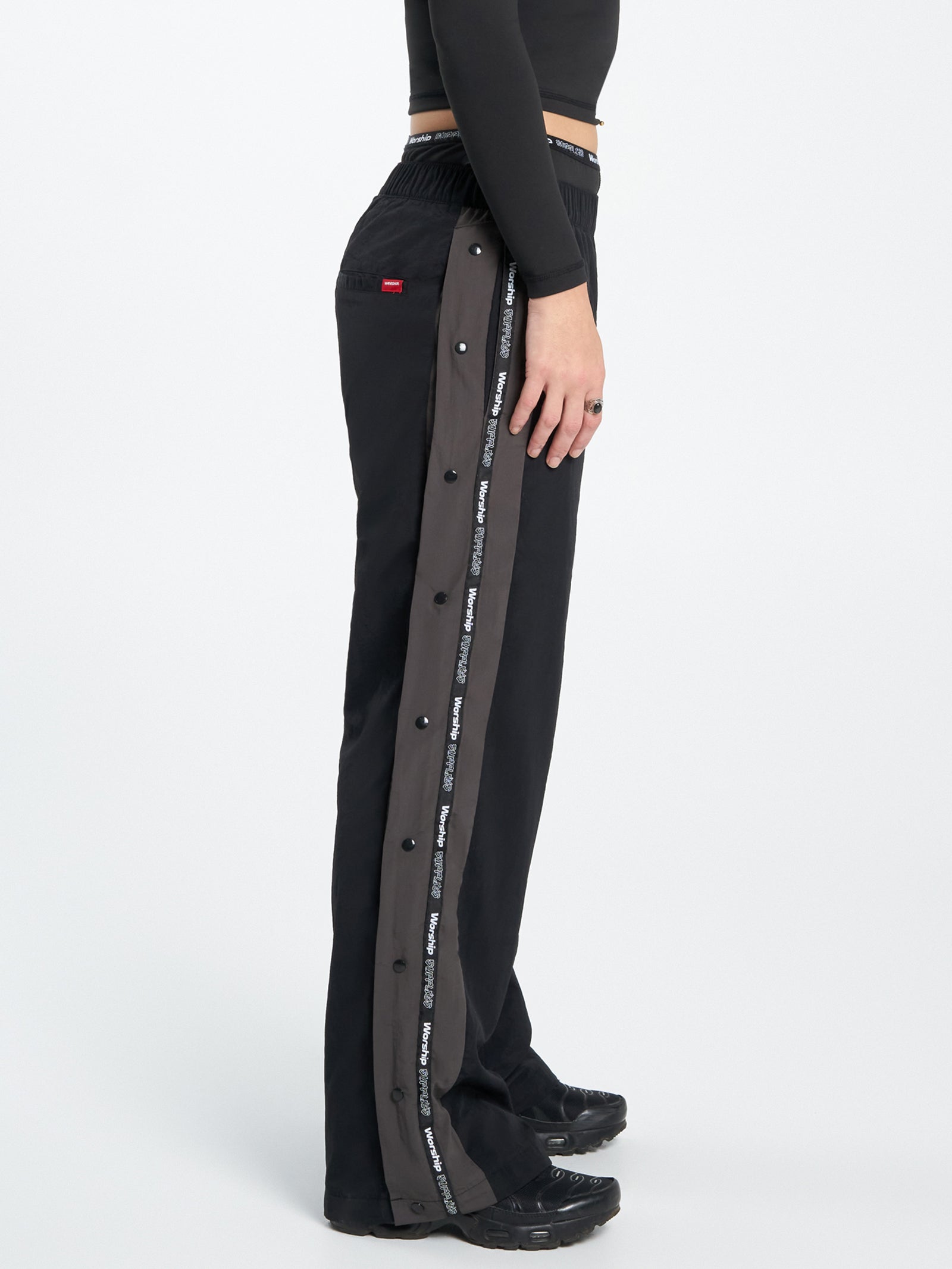 Win Win Crushed Nylon Track Pants