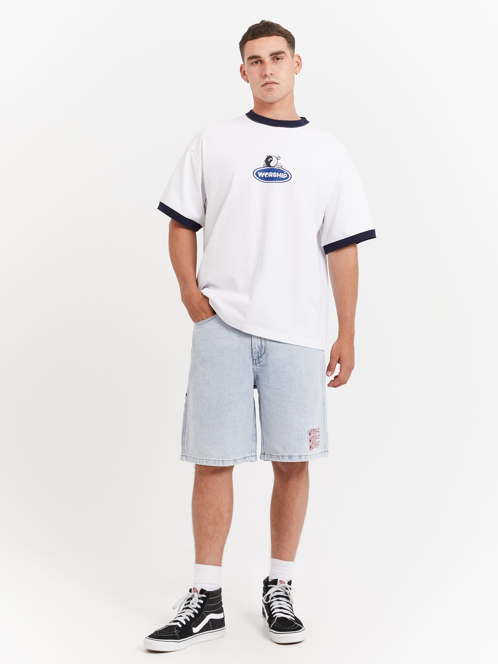 Tommy Two Box Fit Oversized Ringer T-Shirt in White