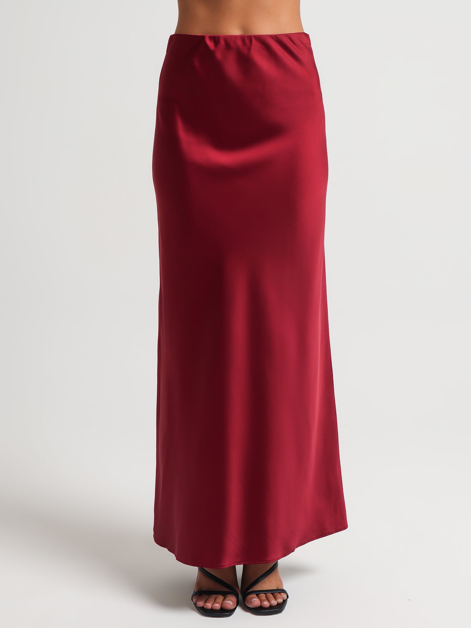 Maddison Slip Skirt in Merlot