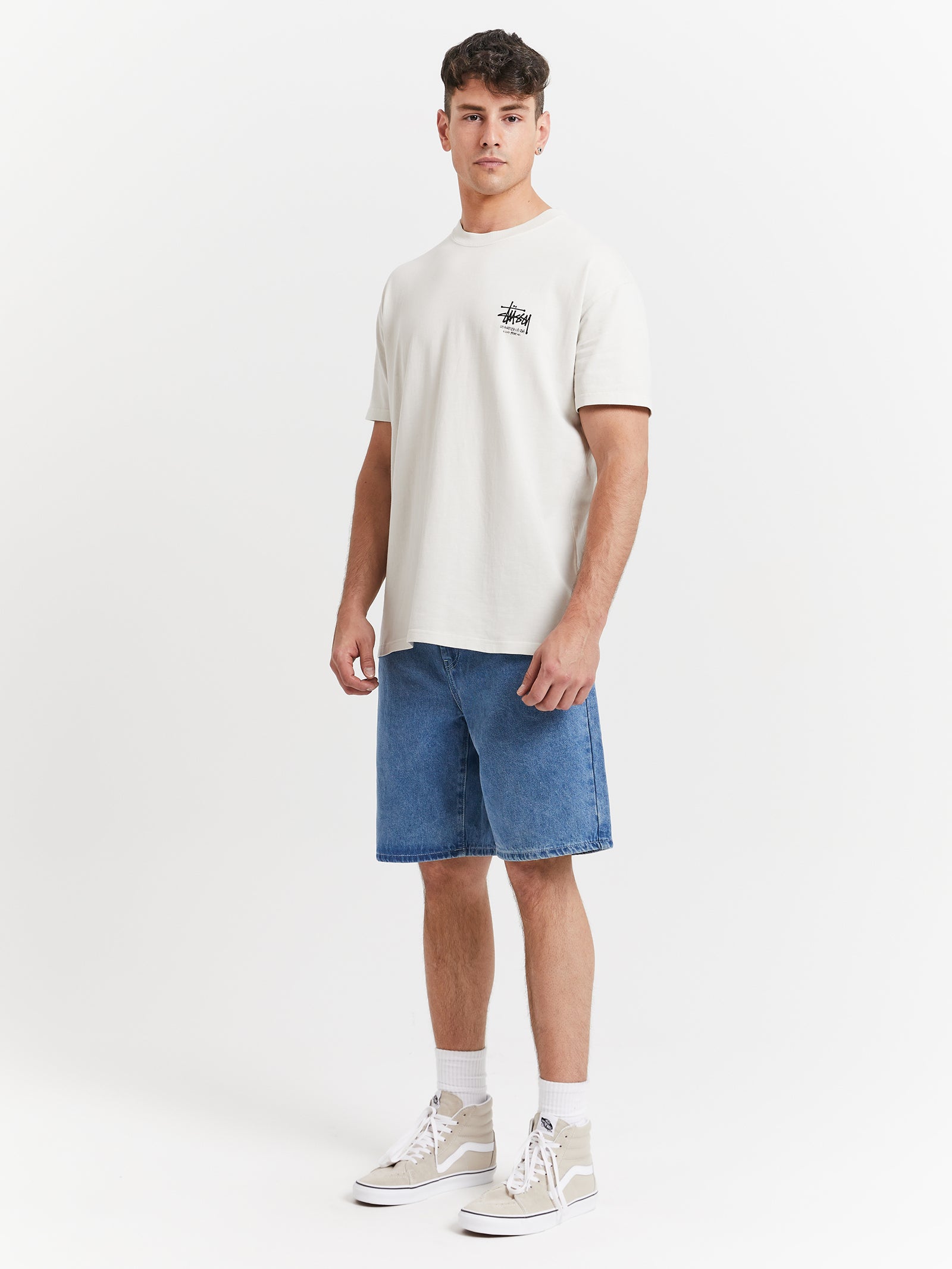 Dragon 50-50 Pigment Washed T-Shirt in Washed White