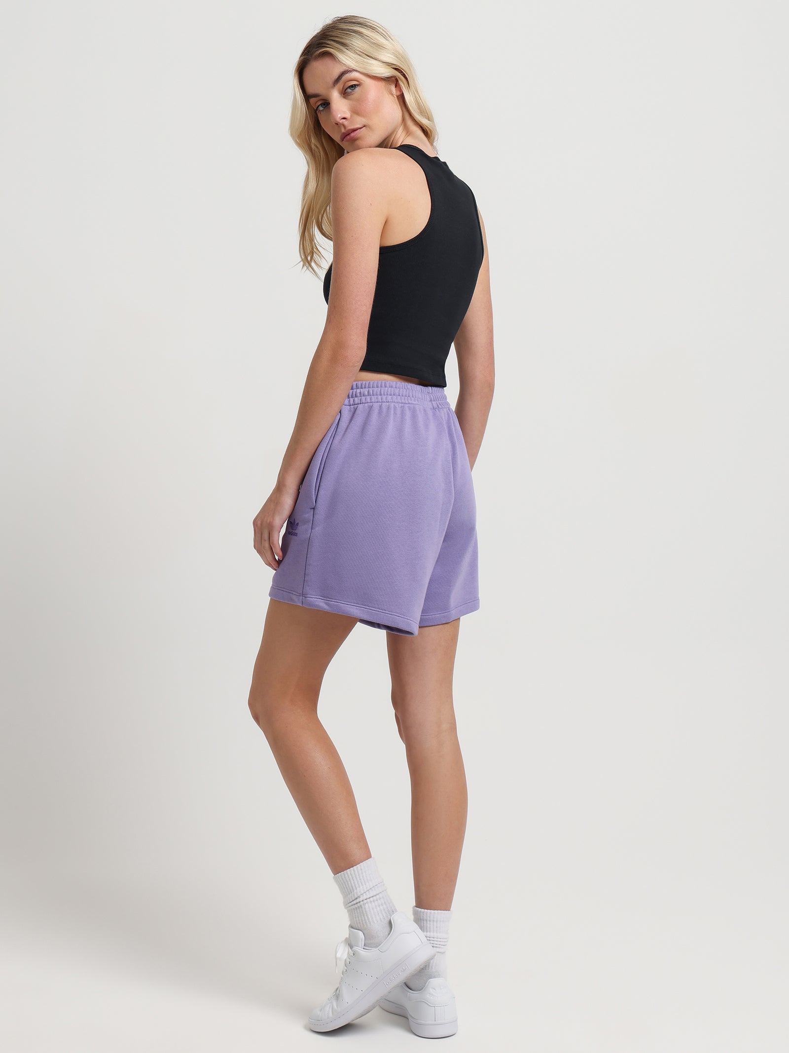 Adicolor Essentials French Terry Shorts in Magic Lilac