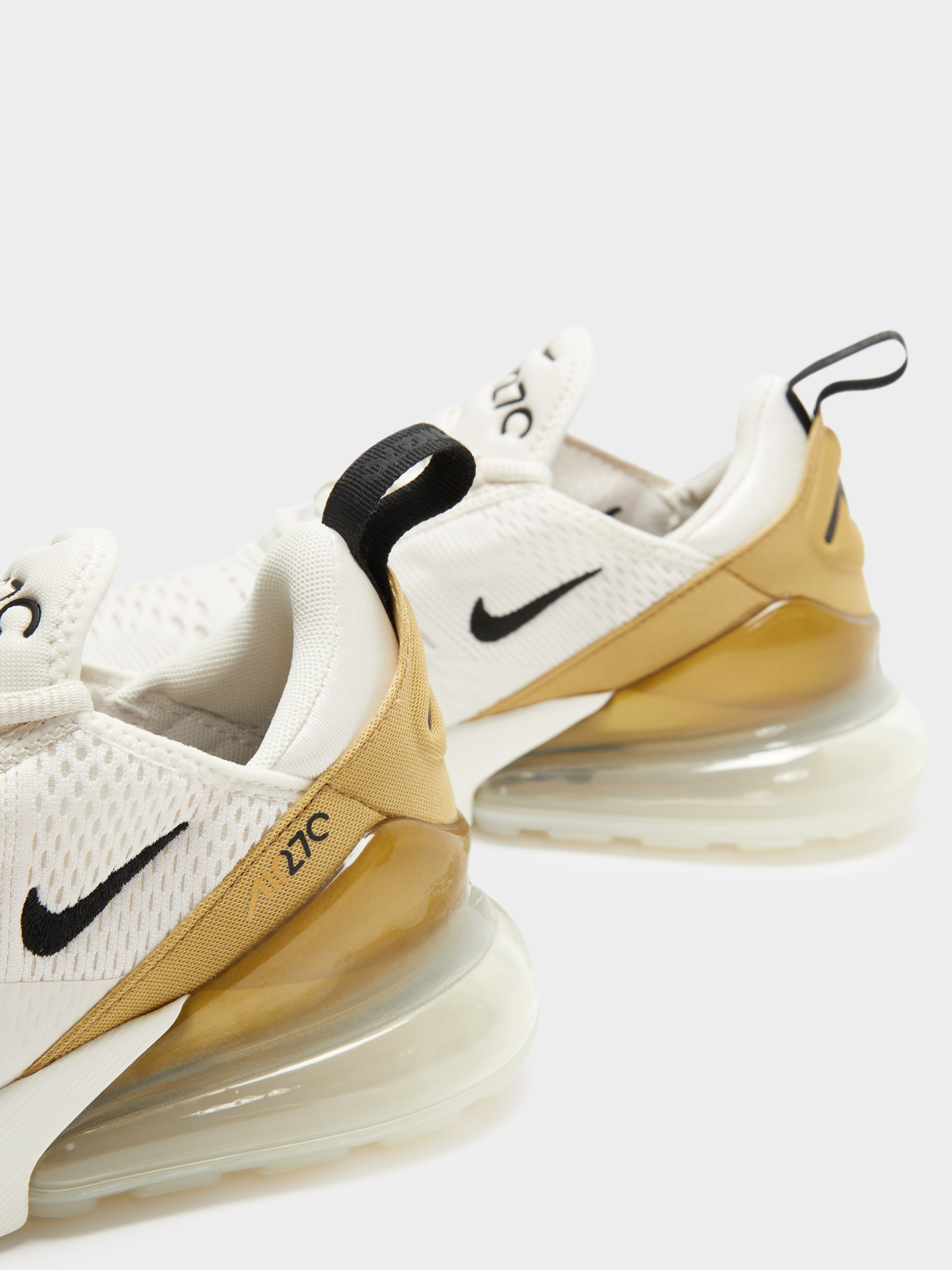 Womens Nike Air Max 270 in White & Yellow