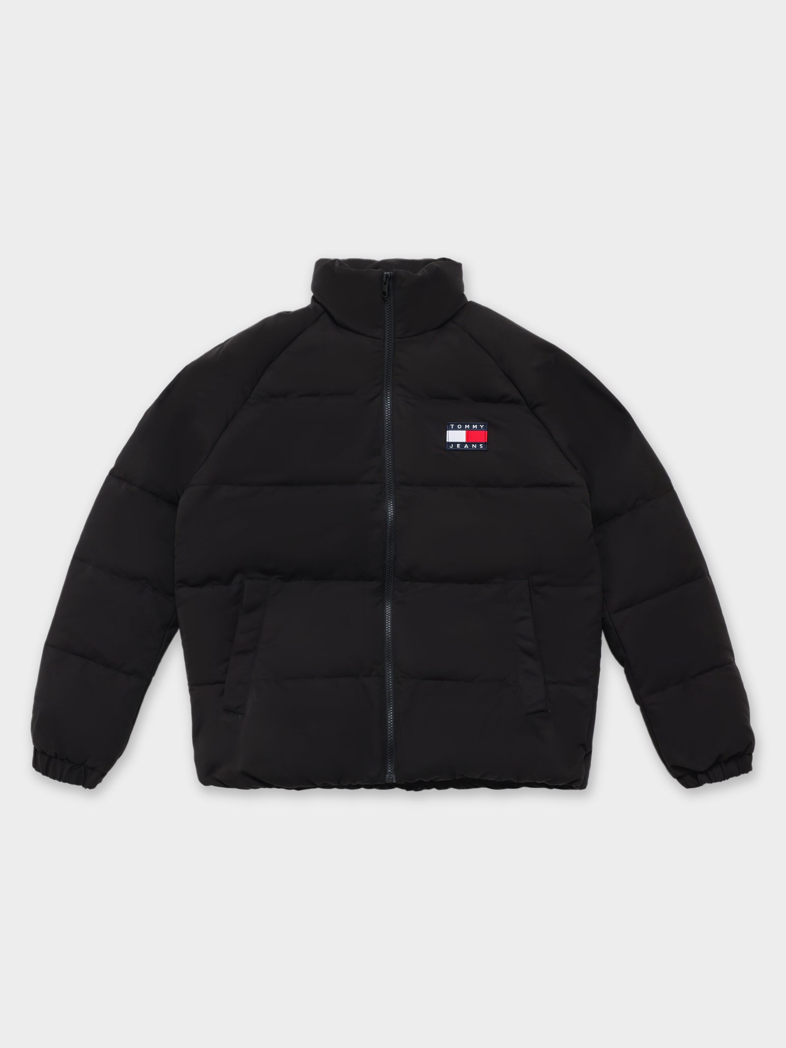 Tommy Graphic Puffer Jacket in Black