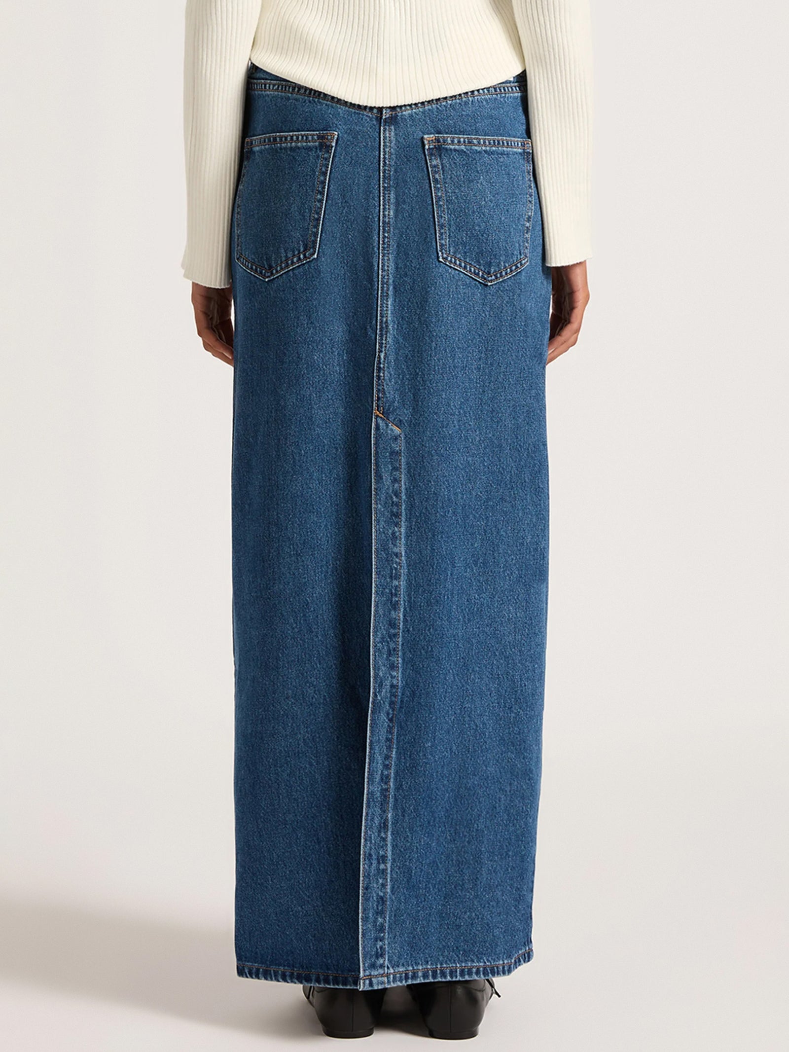 Organic Denim Maxi Skirt