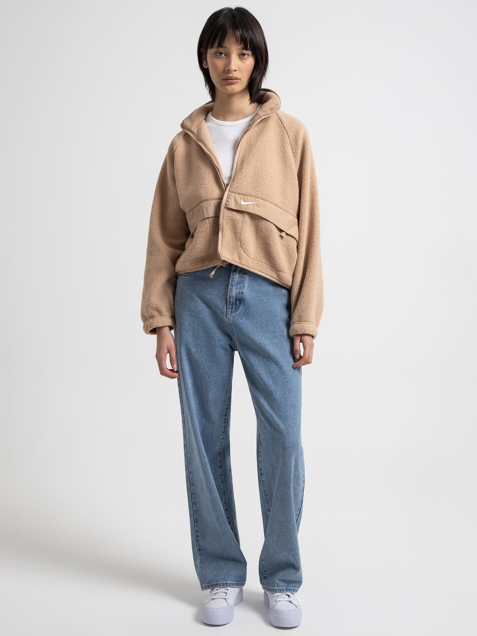 Sportswear Sherpa Jacket in Light Brown