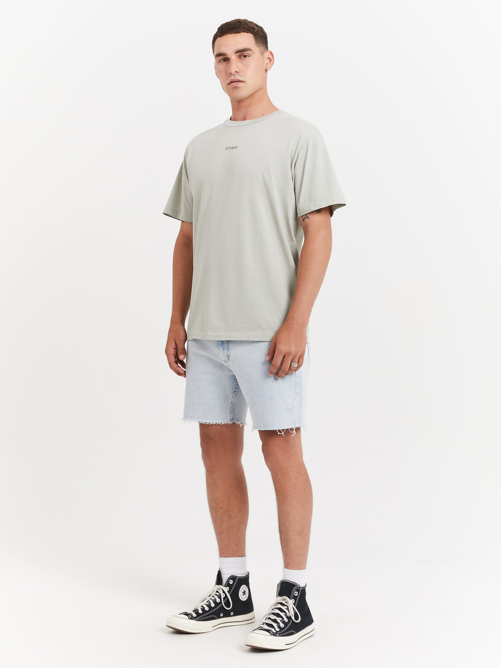 Minimal Thrills Merch Fit T-Shirt in Sage Grey