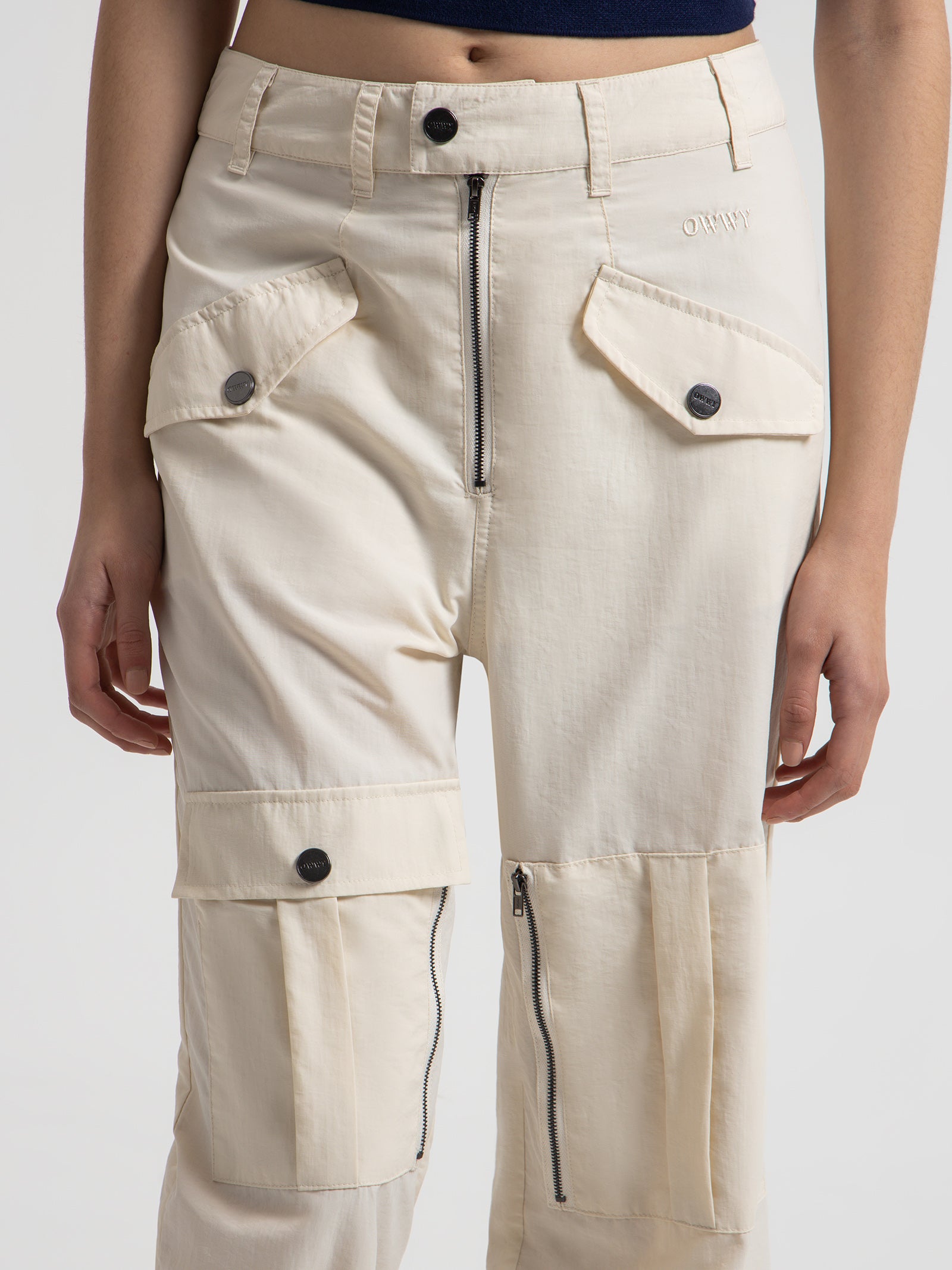 Inux Cargo Pants in Off White