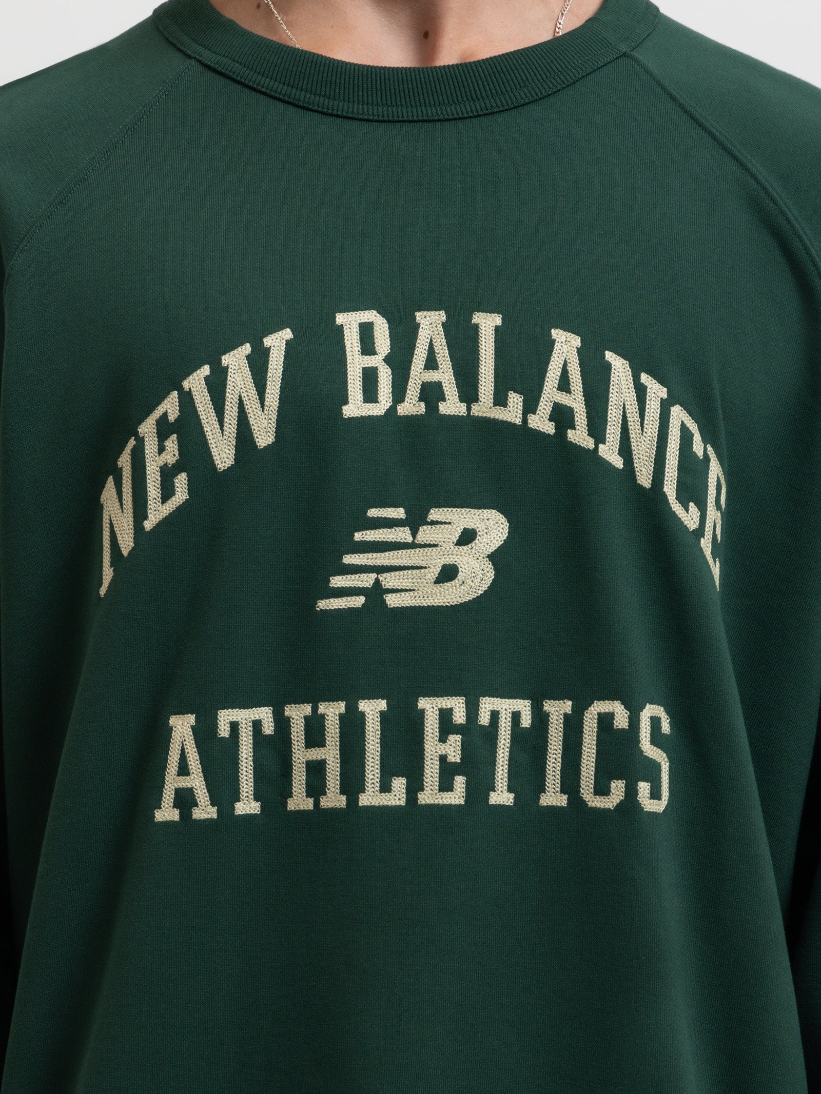 Athletics Varsity Fleece Crewneck in Nightwatch Green