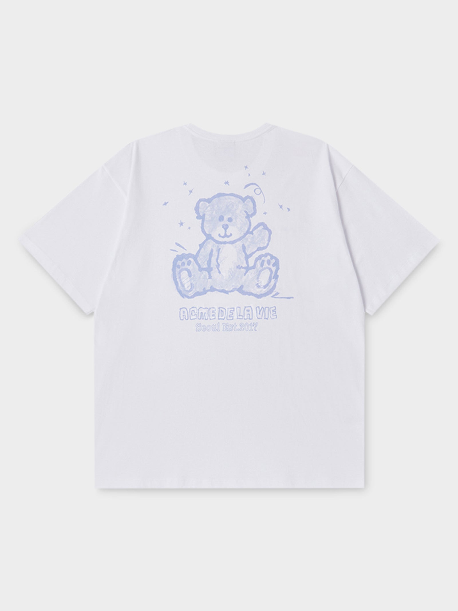 Hand Sketch Bear Tee In White